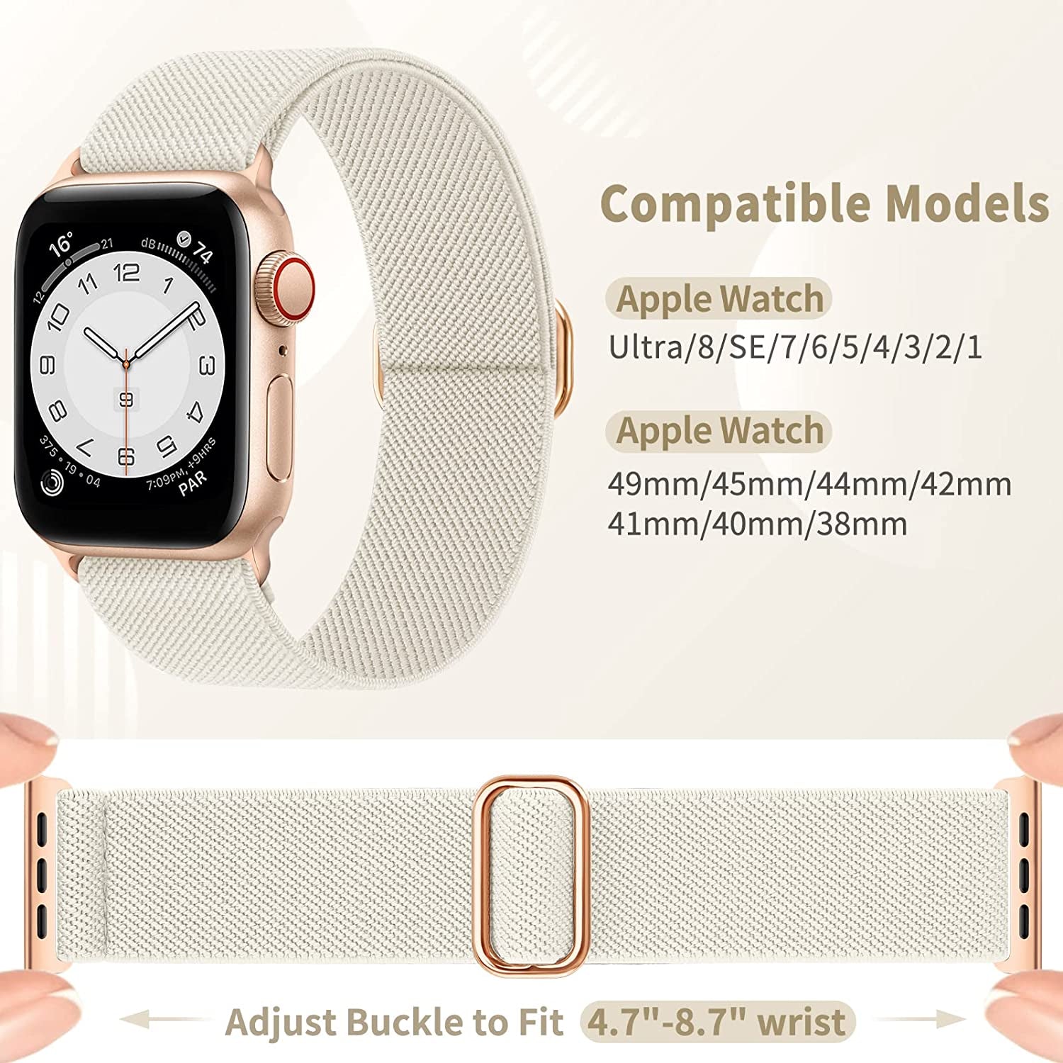 OYODSS 6 Pack Stretchy Solo Loop Band Compatible with Apple Watch Bands 38Mm 40Mm 41Mm 42Mm 44Mm 45Mm 49Mm, Nylon Sport Strap with Metal Connectors for Iwatch Ultra Series 8/7/6/5/4/3/2/1 SE Women Men  OYODSS   