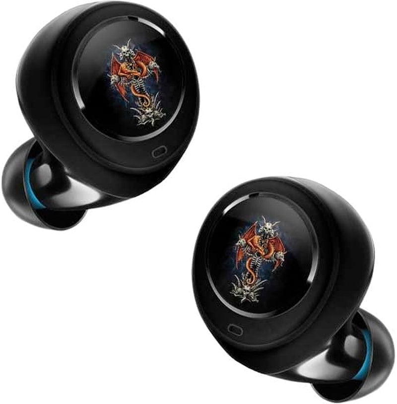 Skinit Decal Skin Compatible with Echo Buds - Officially Licensed Sarah Richter Gothic Dragon & Skull Cross by Sarah Richter Design  Skinit   