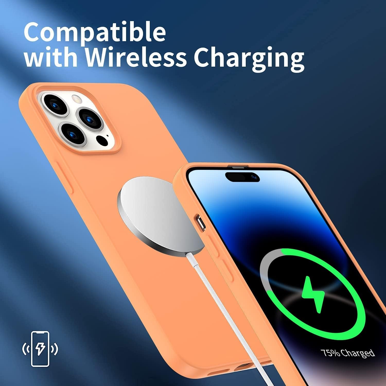 Amytor Designed for Iphone 14 Pro Case, Silicone Ultra Slim Shockproof Phone Case with Soft Anti-Scratch Microfiber Lining, [Enhanced Camera Protection] 6.1 Inch (Coral)  Amytor   