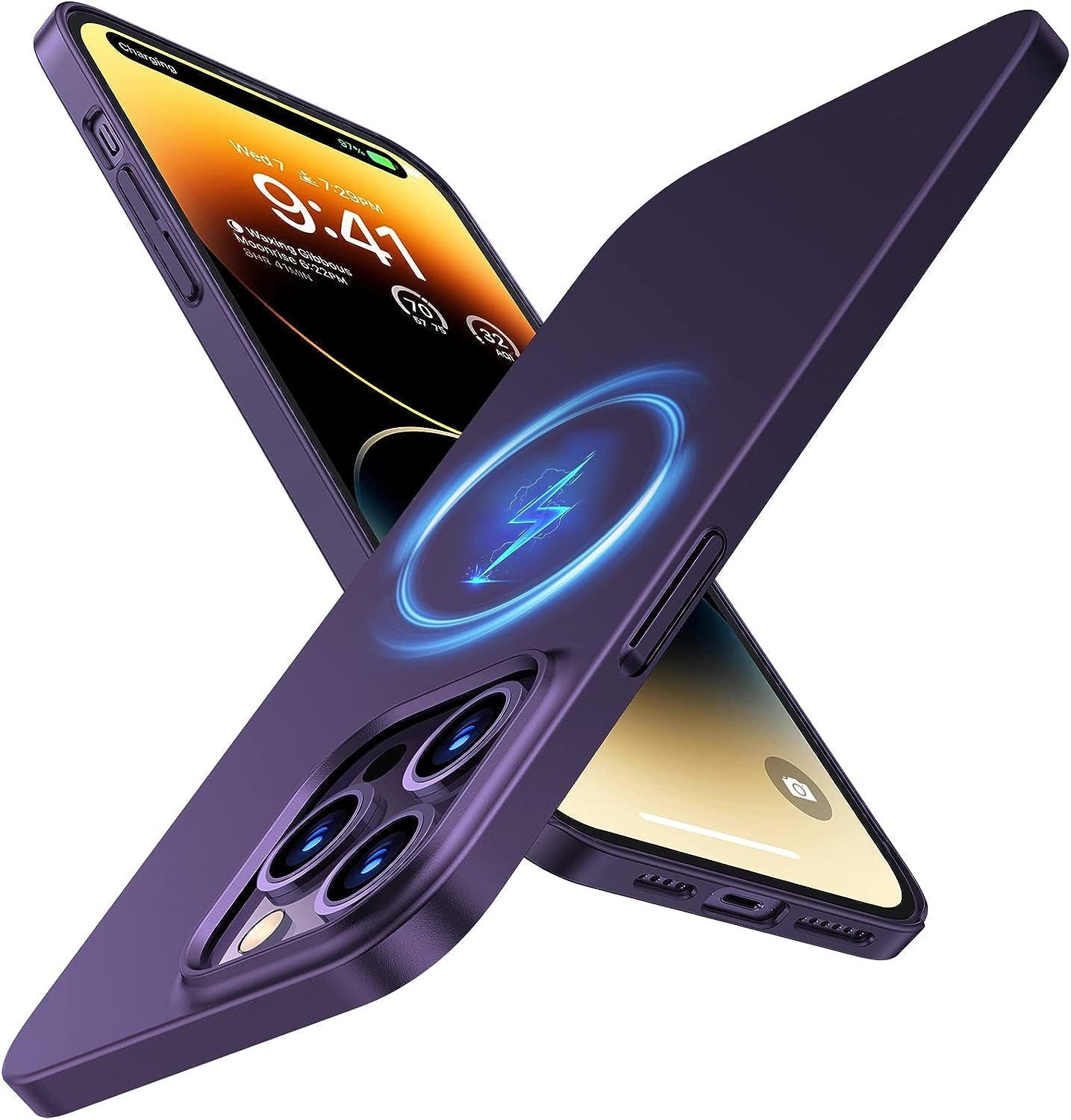 TORRAS Magnetic Slim Fit Designed for Iphone 14 Pro Case, [Ultra Thin as No Case] [Bare Iphone Grip][Compatible with Magsafe] Anti-Scratch Plastic Cover Phone Case for Iphone 14 Pro, Alpine Green  TORRAS   