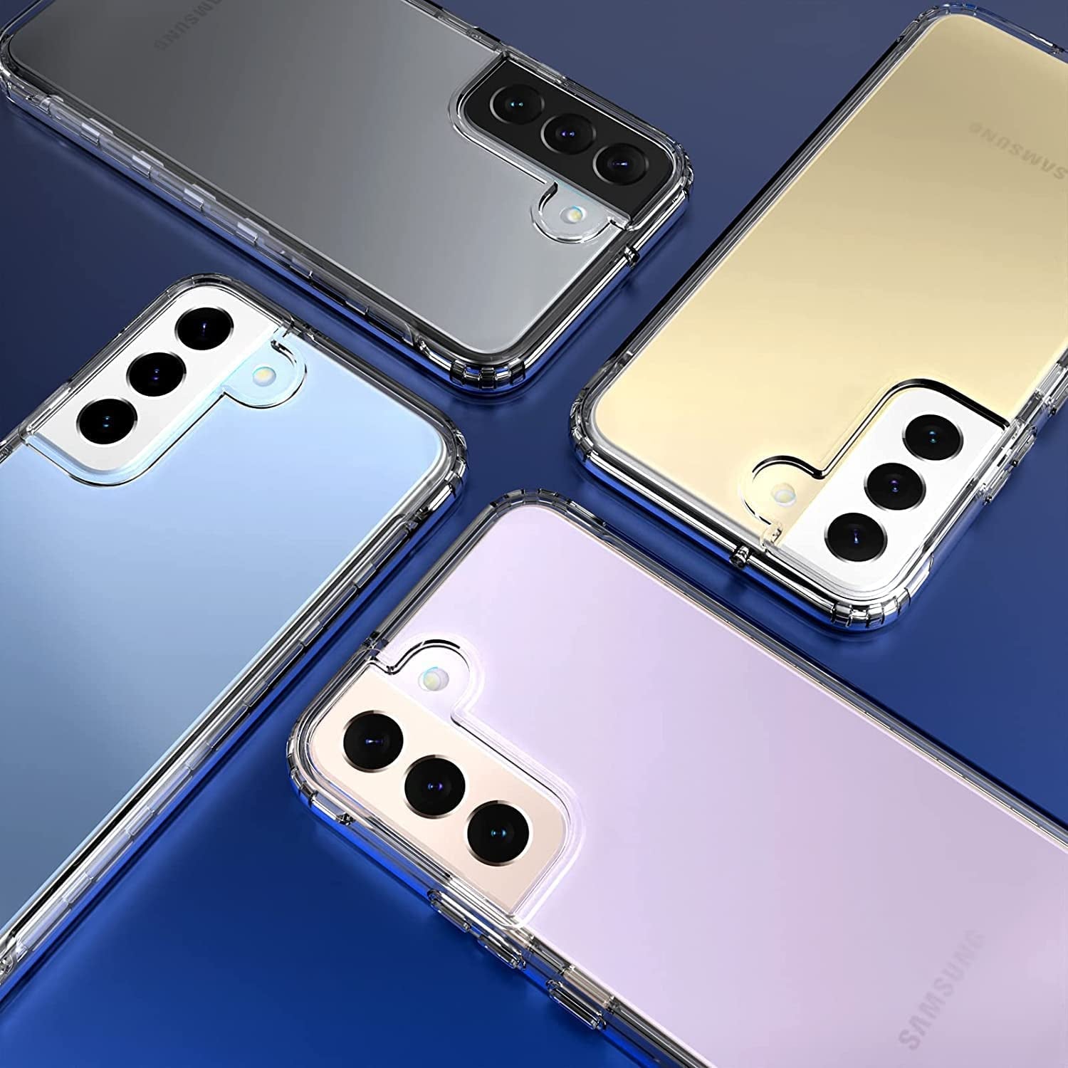 Idweel Clear Galaxy S22 plus Case with Tempered Glass Screen Protector,Hybrid 2 in 1 Shockproof Soft Slim Transparent Case with TPU Bumper, Protective Silicone Airbag Cover for Samsung S22 Plus  IDweel   