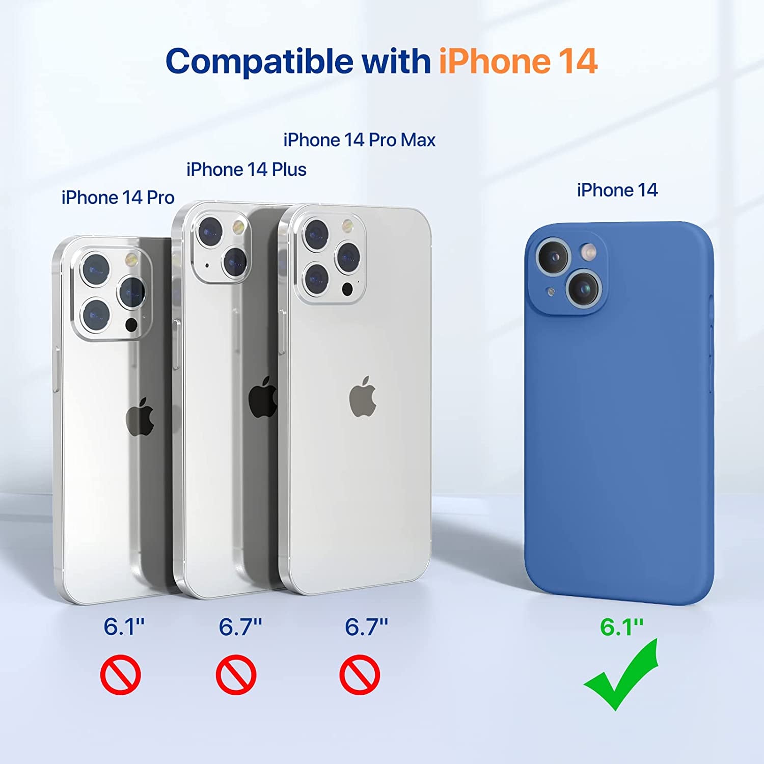 Miracase Magnetic Case Designed for Iphone 14 Case with Screen Protector,[Upgraded Enhanced Camera Protection],Shockproof Liquid Silicone Case 6.1 Inch,Azure Blue-Magnetic  Miracase   