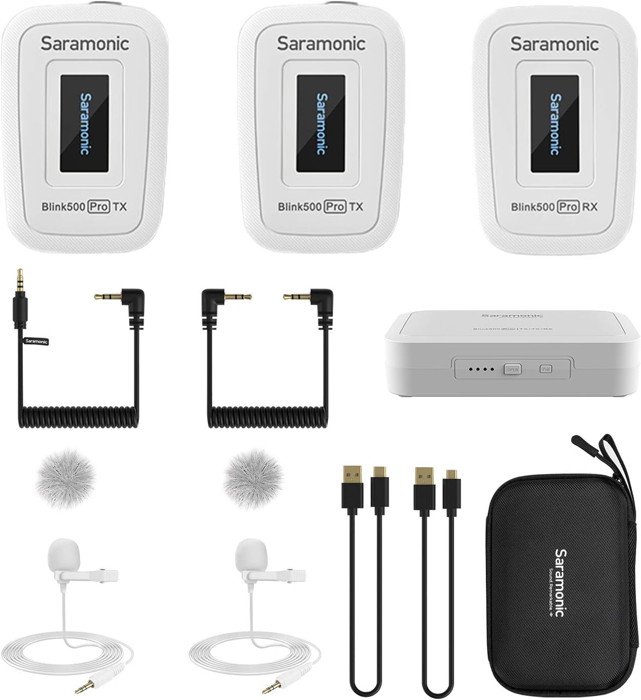 Saramonic Blink500 Pro Dual-Channel Wireless Lavalier Microphone with USB-C Receiver for USB-C Android Phone Laptop Tablet Video Audio Recording Facebook Youtube Podcast Vlog Interview (B6)  Saramonic Blink500 Pro B2W  