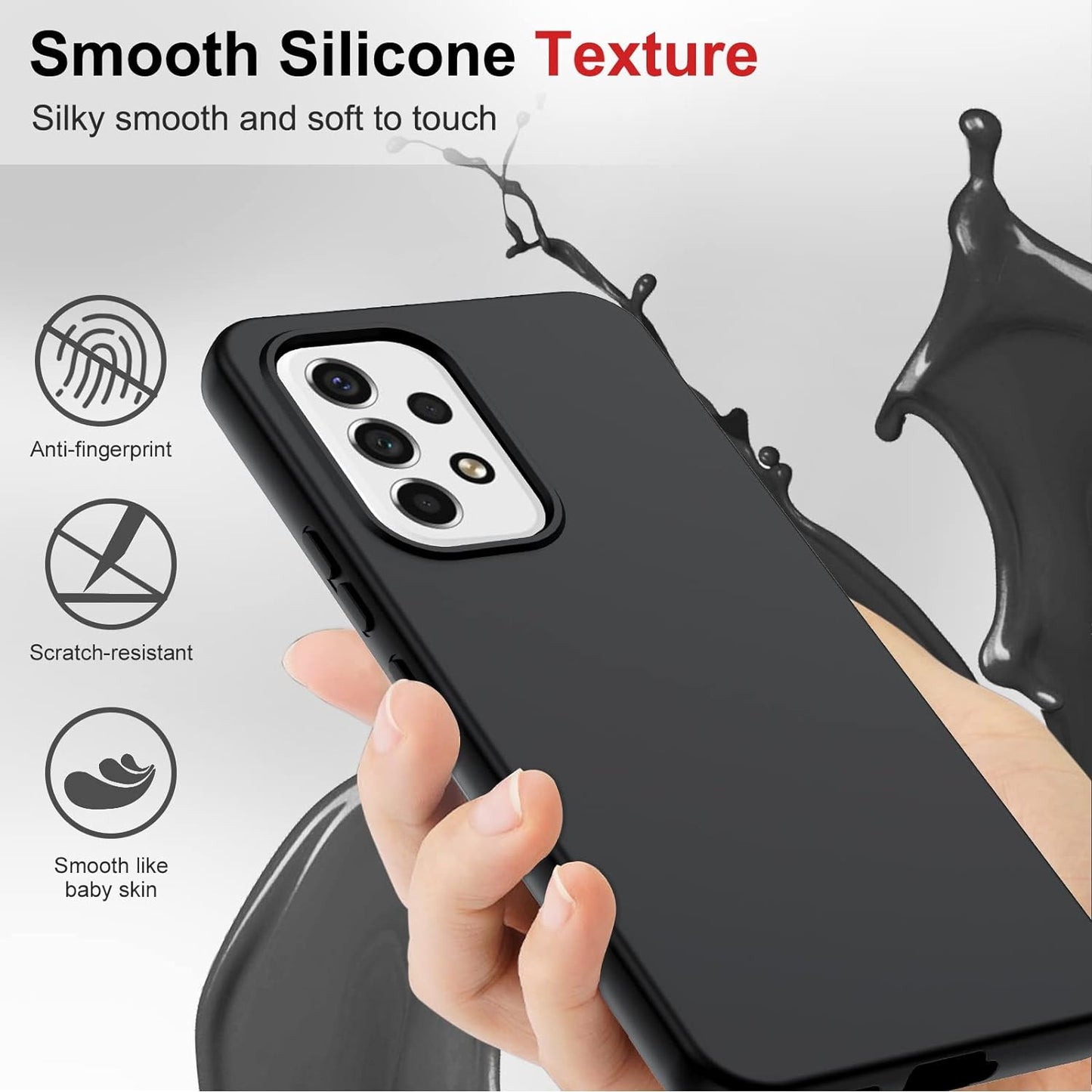 Leyi for Samsung A53 5G Case, Samsung Galaxy A53 5G Case with [2 X Tempered Glass Screen Protector], Full-Body Shockproof Soft Liquid Silicone Protective Phone Cover Case for Samsung A53, Black  LeYi   