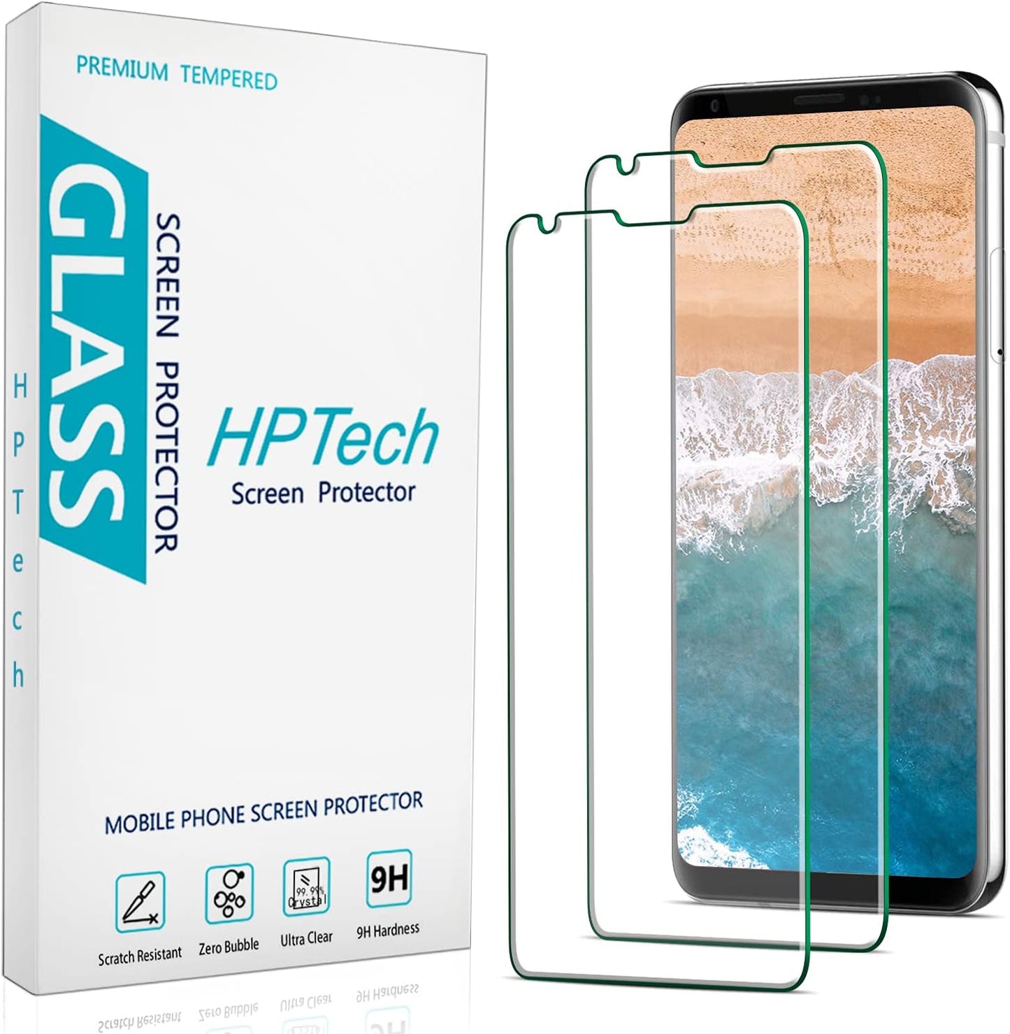 Hptech [2-Pack] Screen Protector for LG V30, V30 Plus, V30S Thinq, V30S plus Thinq, V35 Thinq Tempered Glass, anti Scratch, Bubble Free, Case Friendly  HPTech   
