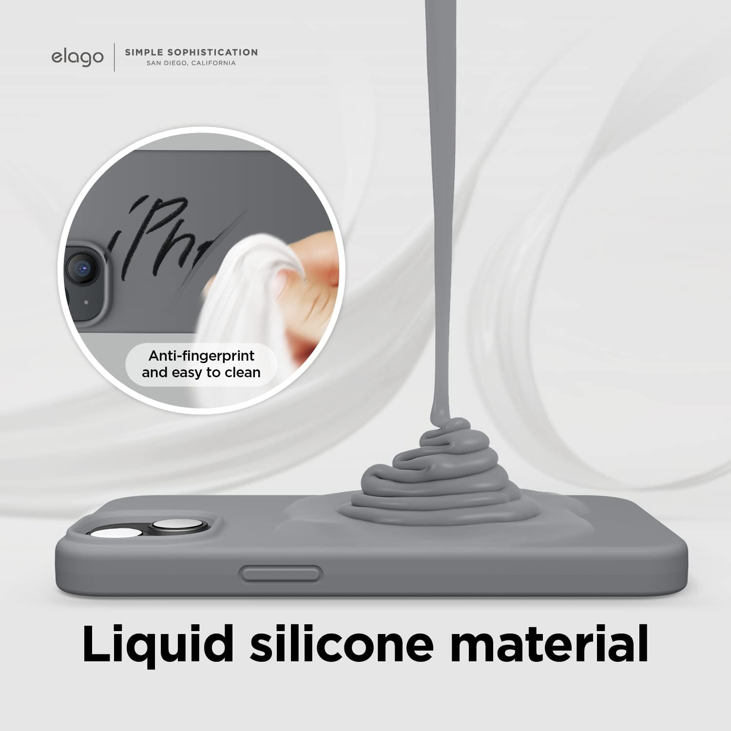 Elago Compatible with Iphone 14 Case, Liquid Silicone Case, Full Body Protective Cover, Shockproof, Slim Phone Case, Anti-Scratch Soft Microfiber Lining, 6.1 Inch (Dark Grey)  elago   