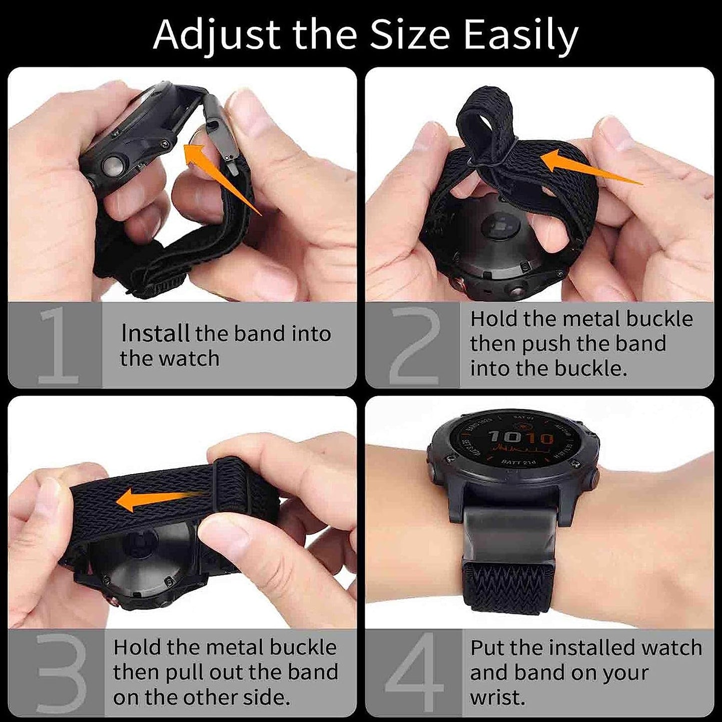 Abanen Elastic Watch Bands for Fenix 7 / Fenix 6 / Fenix 5 / Epix 2, 22Mm Quick Easy Fit Soft Stretchy Nylon Wristband Strap for Garmin Instinct,Fenix 6 Pro/Sapphire, Fenix 5 Plus, Quatix 6/5  Abanen   