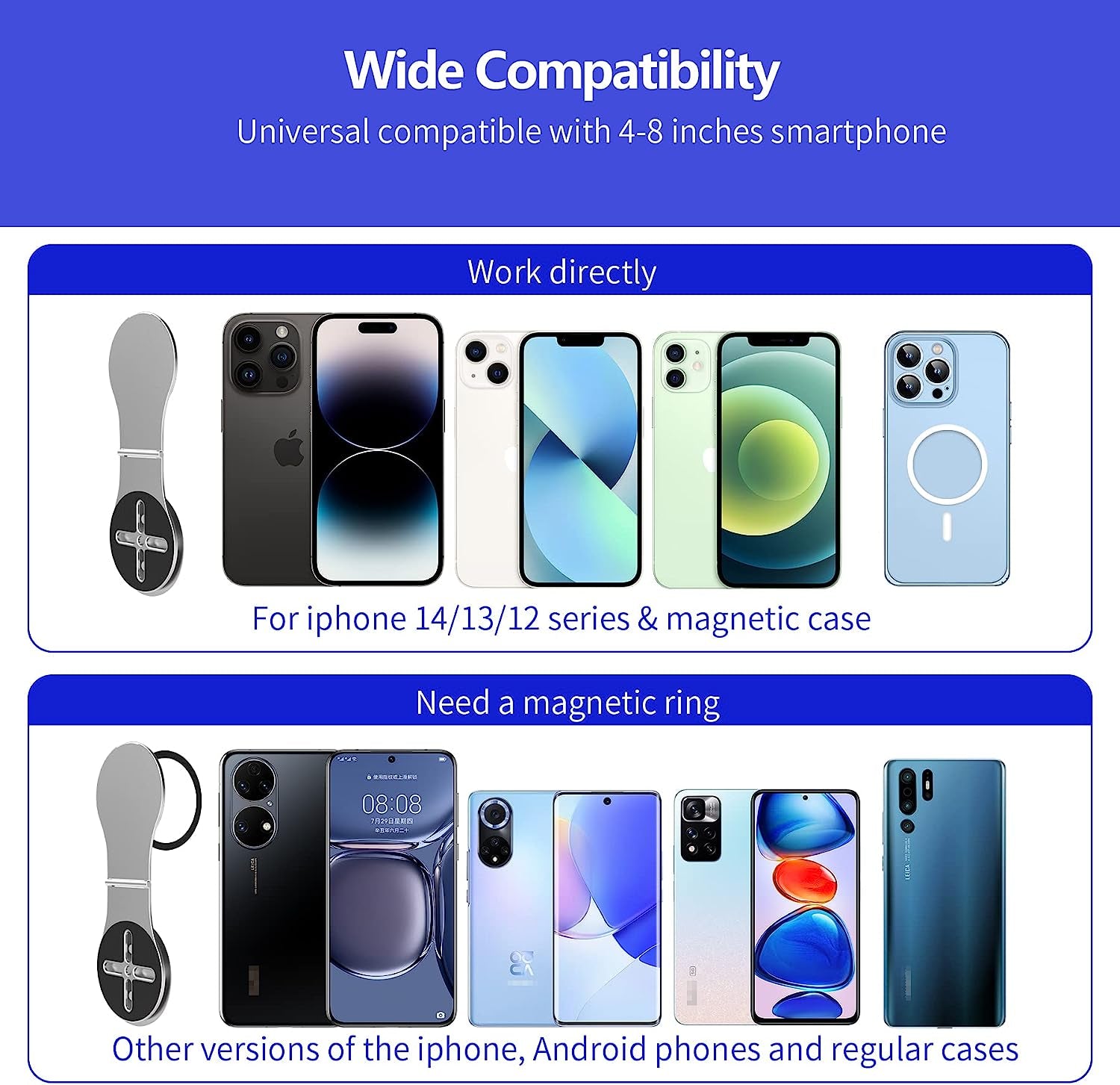 Ubeesize Magnetic Laptop Phone Holder, Adjustable Phone Monitor Side Mount for Iphone 14/13 Series / 12 Pro Max/ 12 Pro/ 12 Mini, Slim Portable Foldable Computer Expansion Bracket, Silver  UBeesize   