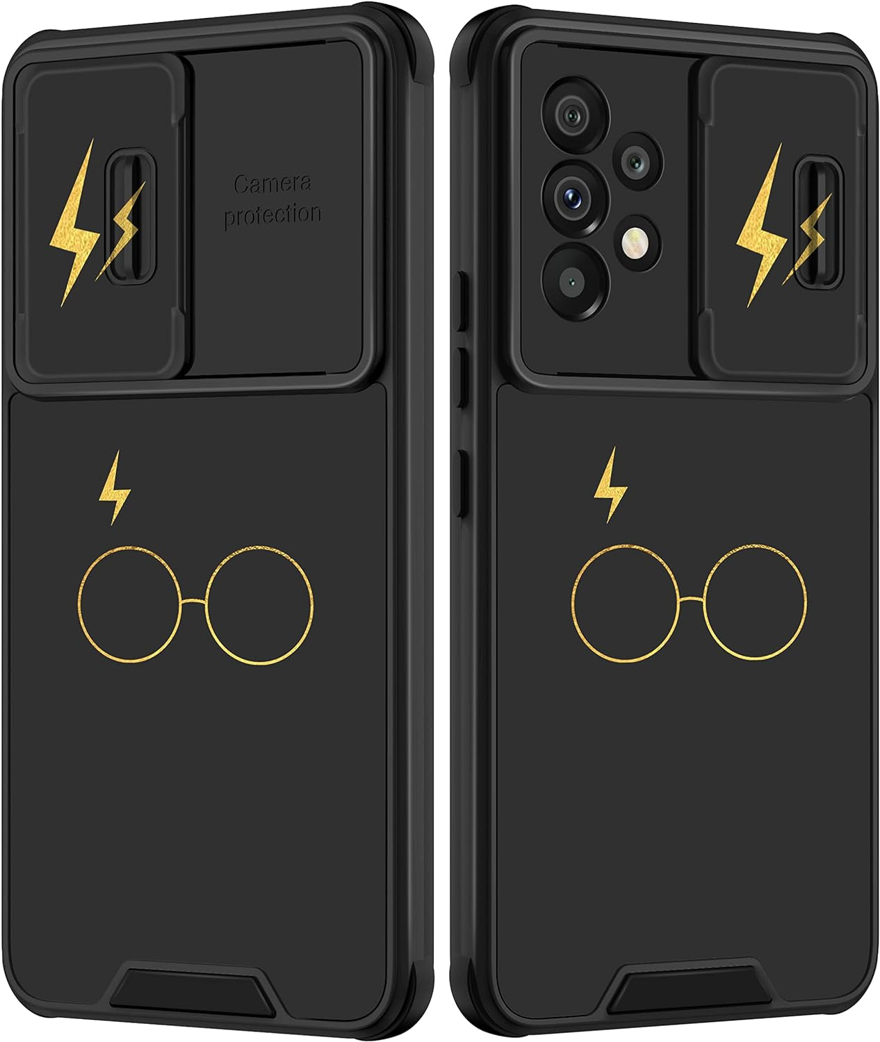 Goocrux for Samsung Galaxy A53 5G Case Skeleton for Women Girls Cute Skull Girly Phone Cover Gothic Design Aesthetic with Slide Camera Cover Funny Cool Cases for Galaxy A53 6.5''  Goocrux Black Eyes  