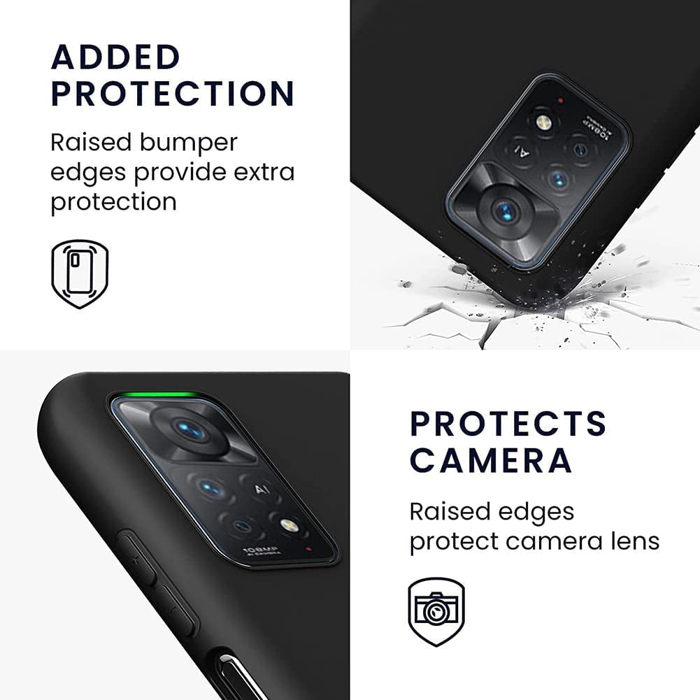 Zzjoooj for Xiaomi Redmi Note 11 Pro/Note 11 Pro 5G Case Silicone Ultra Slim Shock-Absorption anti Impact Scratch Resistant Phone Cover, with Soft Anti-Scratch Microfiber Lining,Black  BIZBIN   