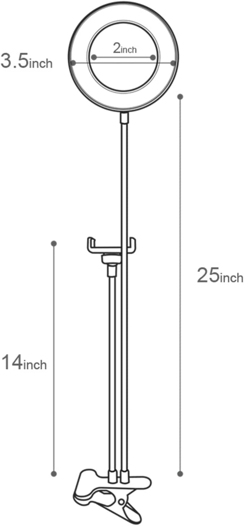 ETOPLIGHTING LED Selfie Ring Light with Cell Phone Holder for Photo Video Live Streams, Gooseneck Dimmable Desk Light, APL1970  ETOPLIGHTING   