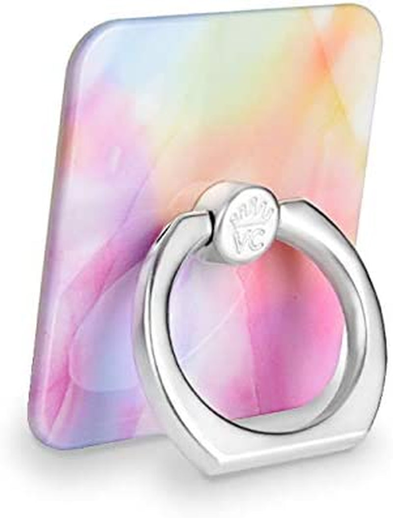 Velvet Caviar Cell Phone Ring Holder - Finger Ring & Stand - Improves Phone Grip Compatible with Iphone, Galaxy and Most Cases (Except Silicone/Leather) - Moonstone Holographic Pink Blue Marble  Velvet Caviar Pastel Tie Dye  