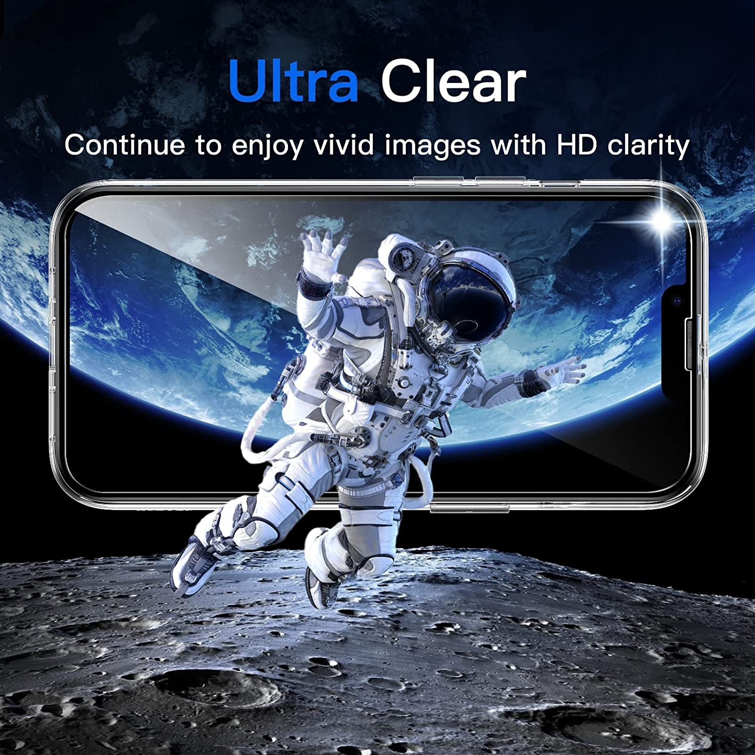 Jetech 3 in 1 Case for Iphone 14 6.1-Inch, with 2-Pack Screen Protector and Camera Lens Protector, Non-Yellowing Shockproof Bumper Phone Cover, Full Coverage Tempered Glass Film (Clear)  JETech   