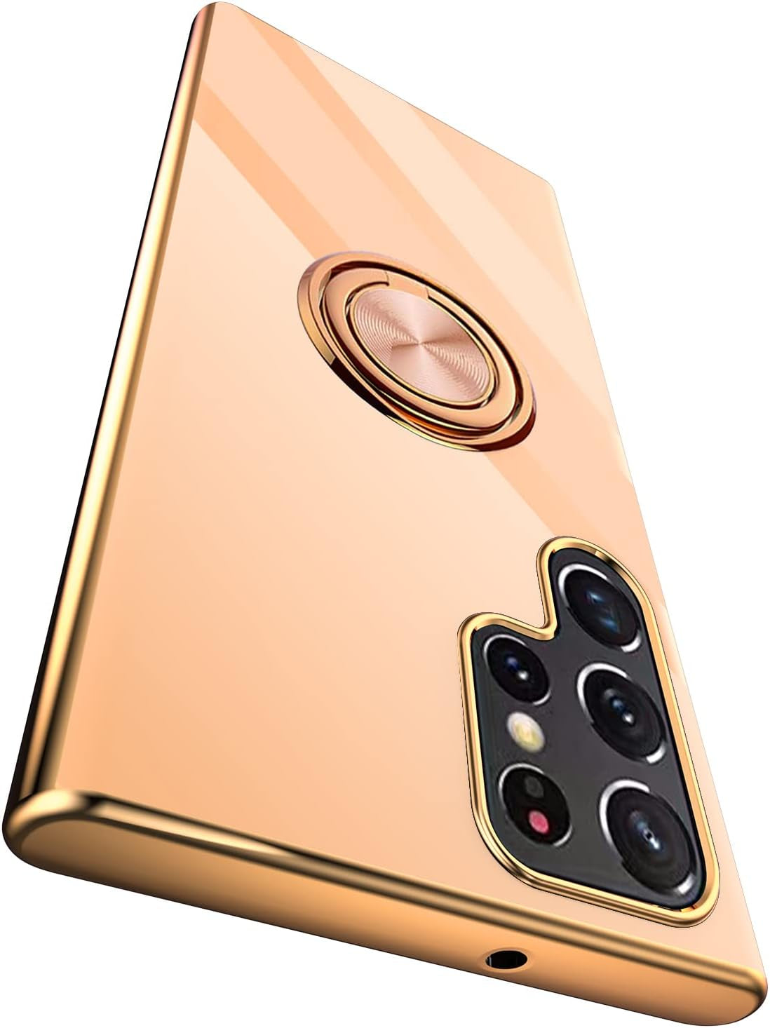 Tnarru Compatible for Samsung Galaxy S22 plus Case with Ring Holder Kickstand [With Magnetic] Soft TPU Shockproof Electroplated Protective Phone Case for Galaxy S22+ 5G Black  Tnarru Pink Galaxy S22 Ultra 