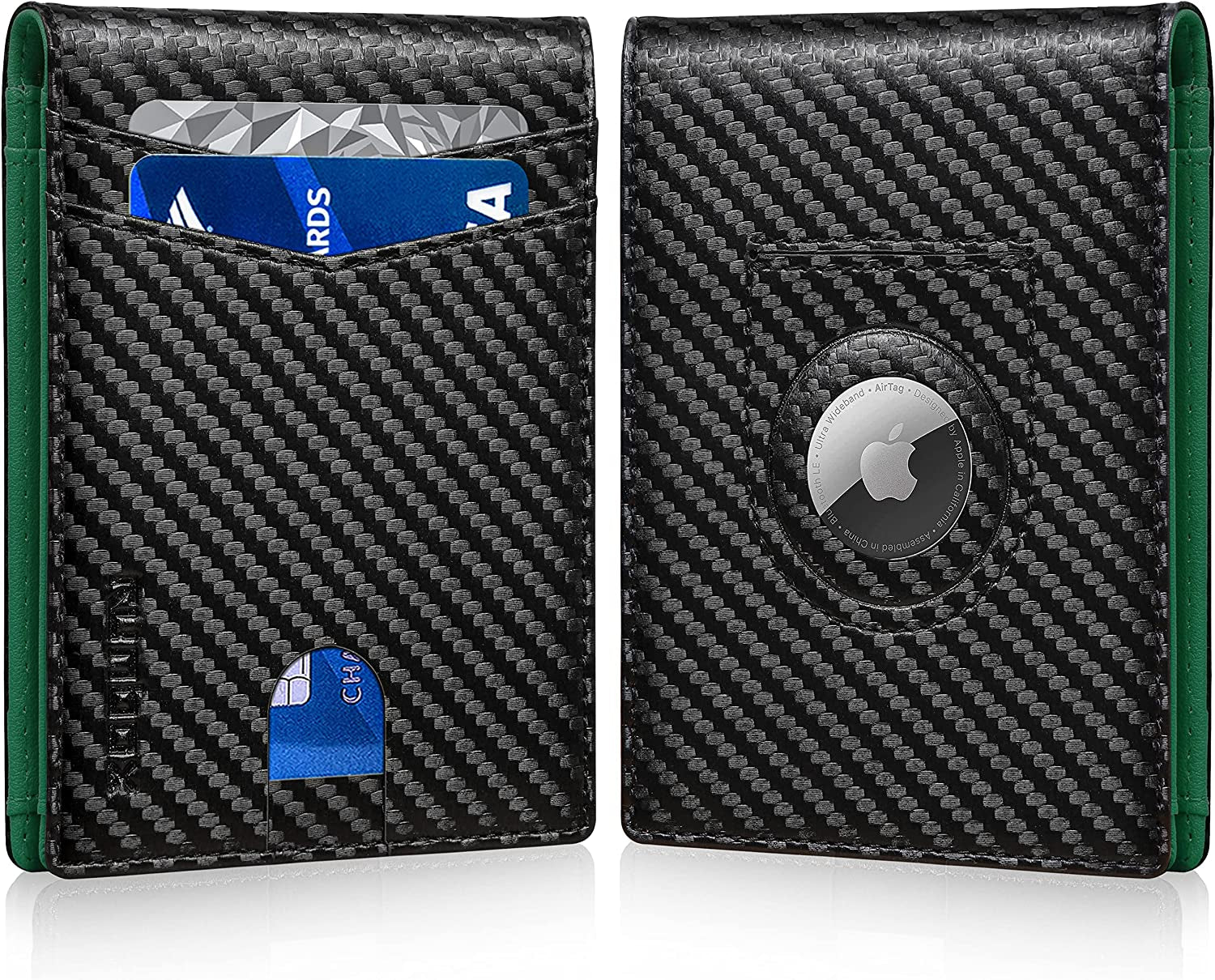 RUNBOX Airtag Wallet for Men-Mens Wallets with Slim Bifold-Air Tag Holder-Rfid Blocking Wallet-Id Window 12 Cards Gift for Men  RUNBOX   