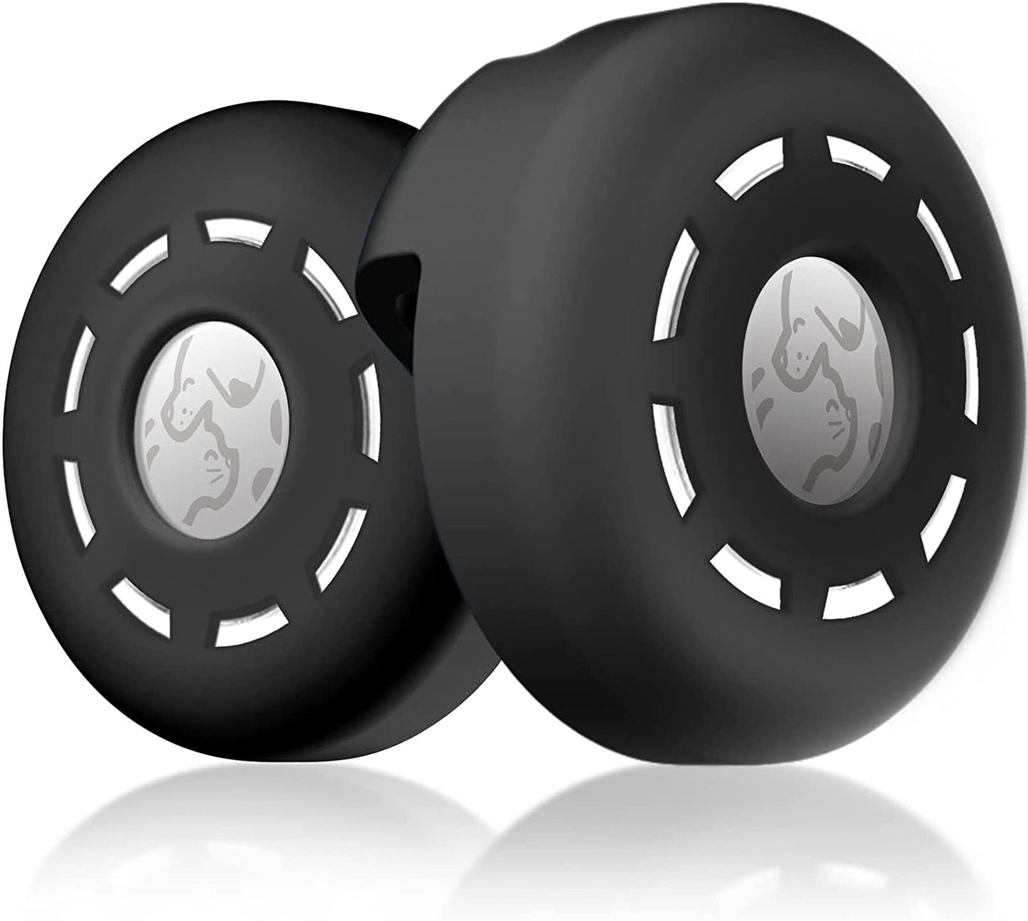 Petrudder Airtag Dog Collar Holder, [2 Pack] Silicone Cat Collar Case for Apple Airtag, Durable Anti-Lost Airtag Holder Compatable with Pet Collars (C Pink+Purple)  Petrudder A 2BLACKS  