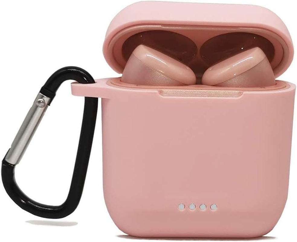 USSJ Protective Silicone Case Compatible with Tozo T6, Front LED Visible, Premium Accessory Shockproof Tozo T6 Case Cover with Keychain. (Pink)  USSJ   