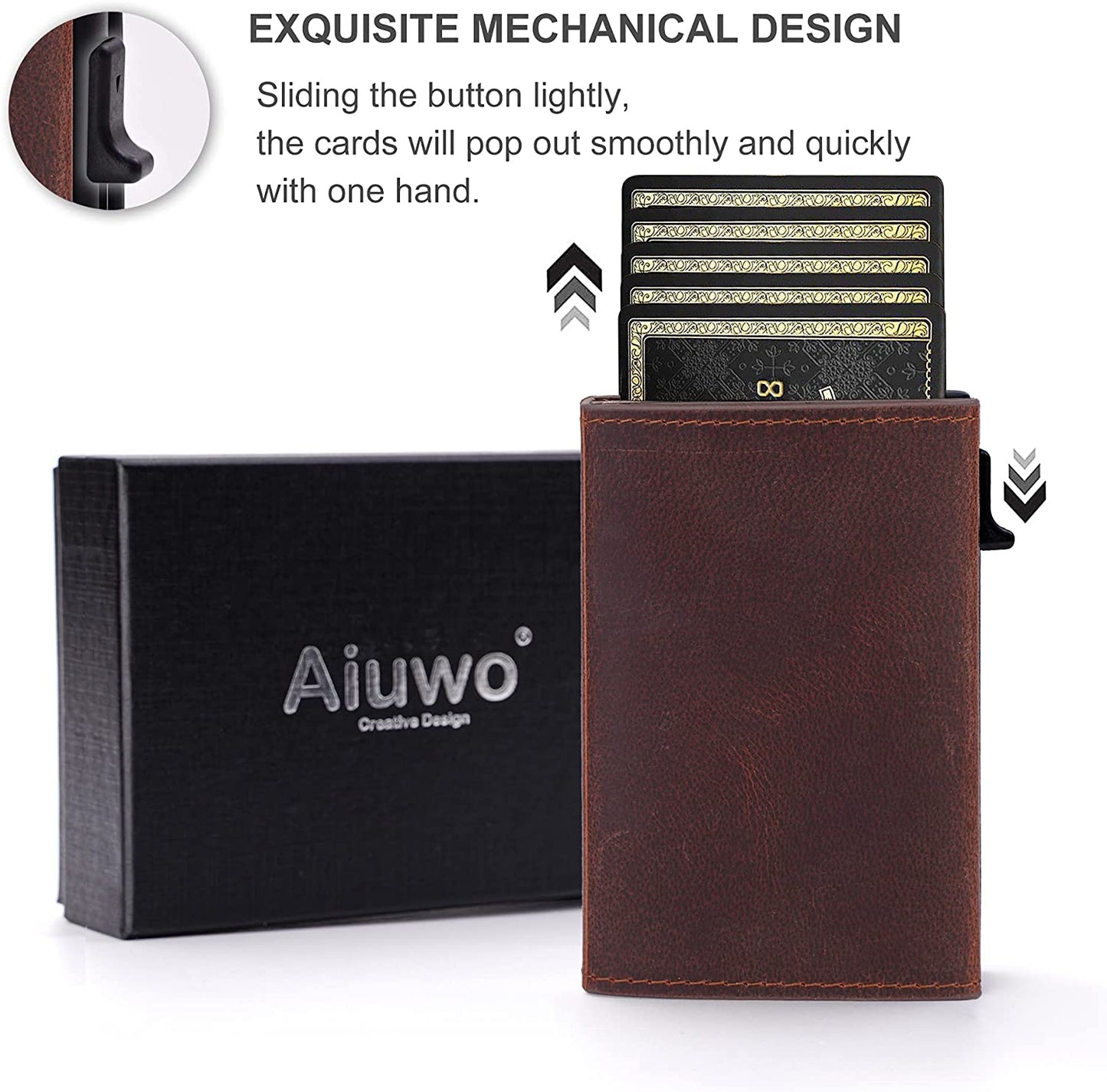 Aiuwo Wallet for Men Slim Wallet RFID Blocking Money Clip Wallets for Men,Minimalist Wallet for Men with Money Pocket  AIUWO   