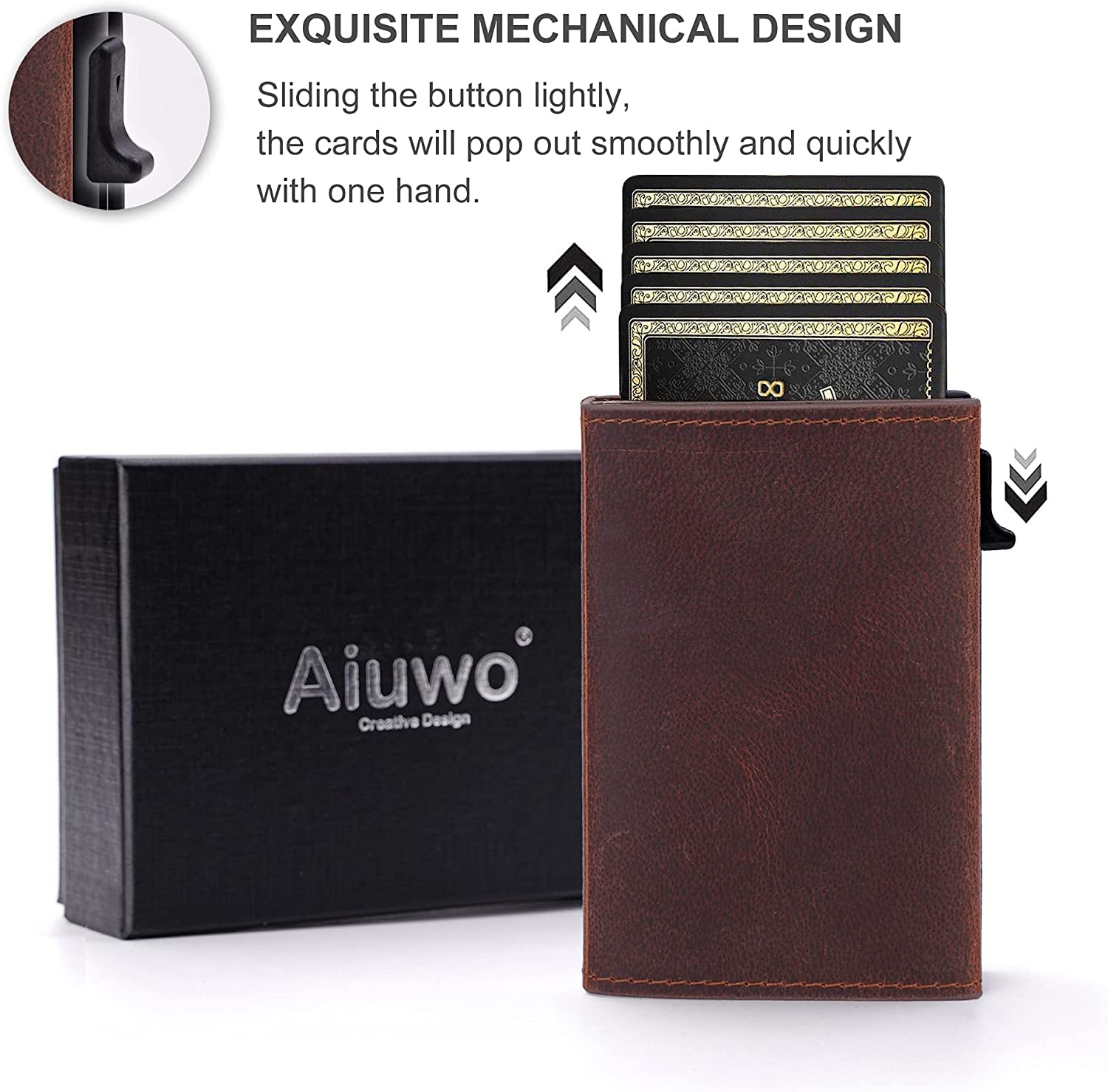 Aiuwo Wallet for Men Slim Wallet RFID Blocking Money Clip Wallets for Men,Minimalist Wallet for Men with Money Pocket  AIUWO   