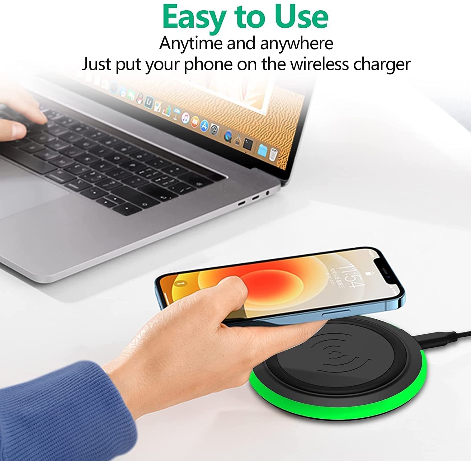 Wireless Charging Pad, 15W Max Fast Wireless Charger, Wireless Phone Charger for Iphone 14/14Plus/14 Pro/14 Pro Max/13/12/11/X/Se/8, Samsung Galaxy S22/S21/S20, Note20/10, Airpods Pro  COO   