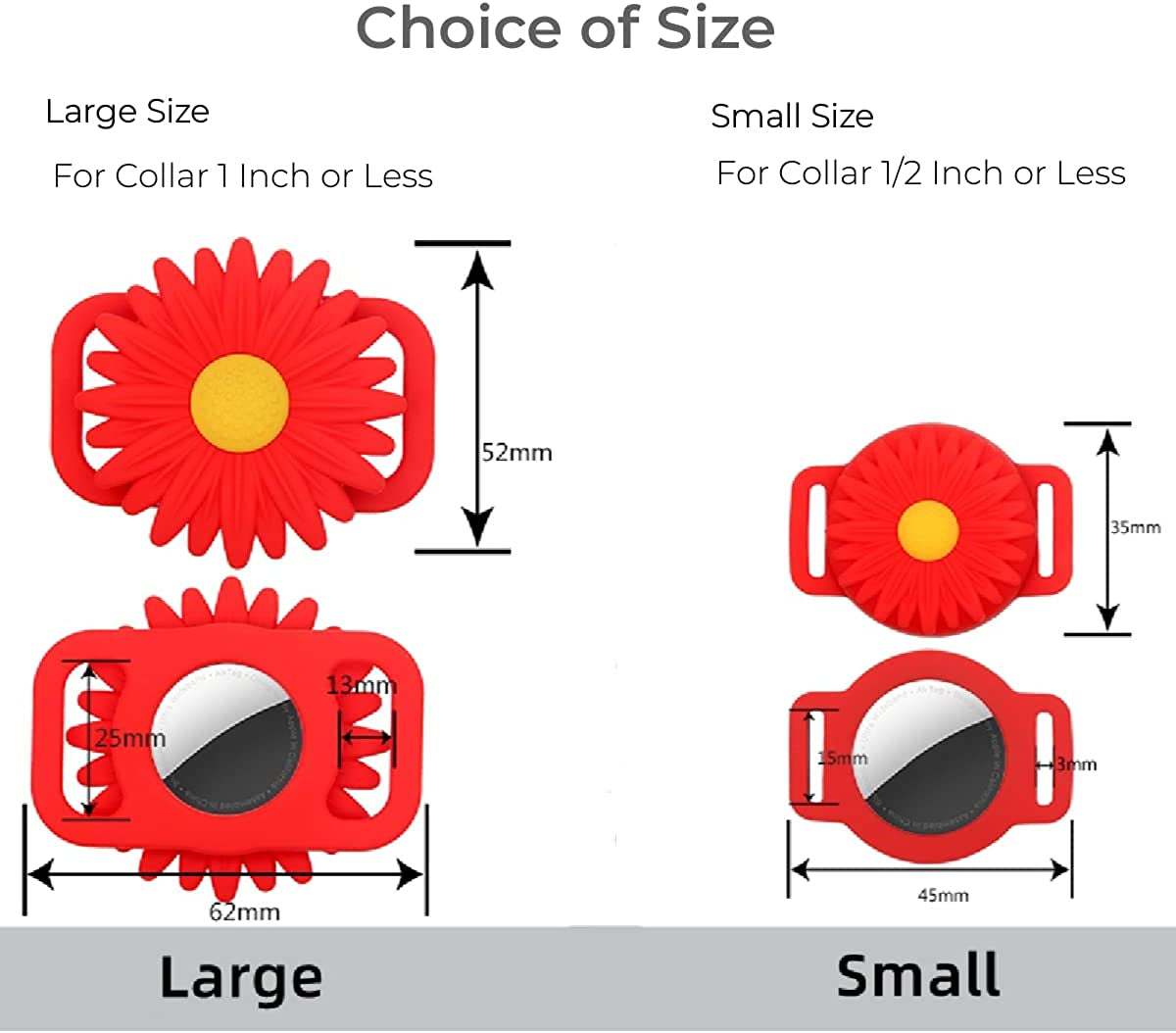 (2 Packs) Dog Collar Holder Compatible for Airtag,Protective Cases Covers Cat Collar Holder Silicone Waterproof  Doweiss   