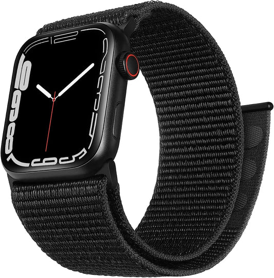 ZRDESIGN Ultra Wide Black Nylon Watch Band Compatible with Apple Watch 38Mm 40Mm 41Mm 42Mm 44Mm 45Mm 49Mm, Adjustable Sport Loop for Iwatch Series 8 7 6 5 4 3 2 1 SE  ZRDESIGN   