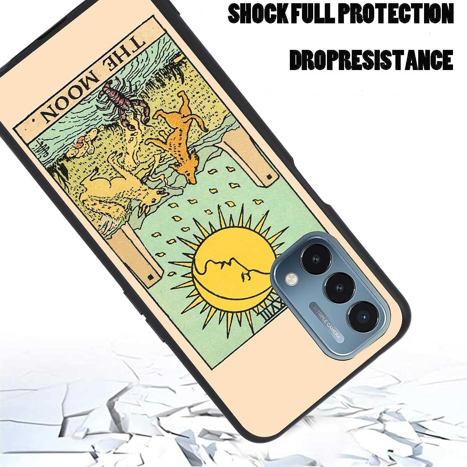 Valuect Lisment Compatible with Oneplus Nord N200 5G Case, Tarot the Moon Aesthetic Tarot Card Moon Dog Design for Oneplus Case Girl Boy,Unique Trendy Silicone Bumper Cover Case for Oneplus  valuect lisment   