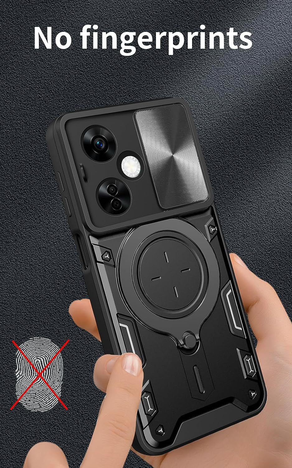 Guzhthi for Oneplus Nord N30 5G Case: Cell Phone Back Cover with Screen Protector [Lens Cap Sparkle] - Black  Guzhthi   