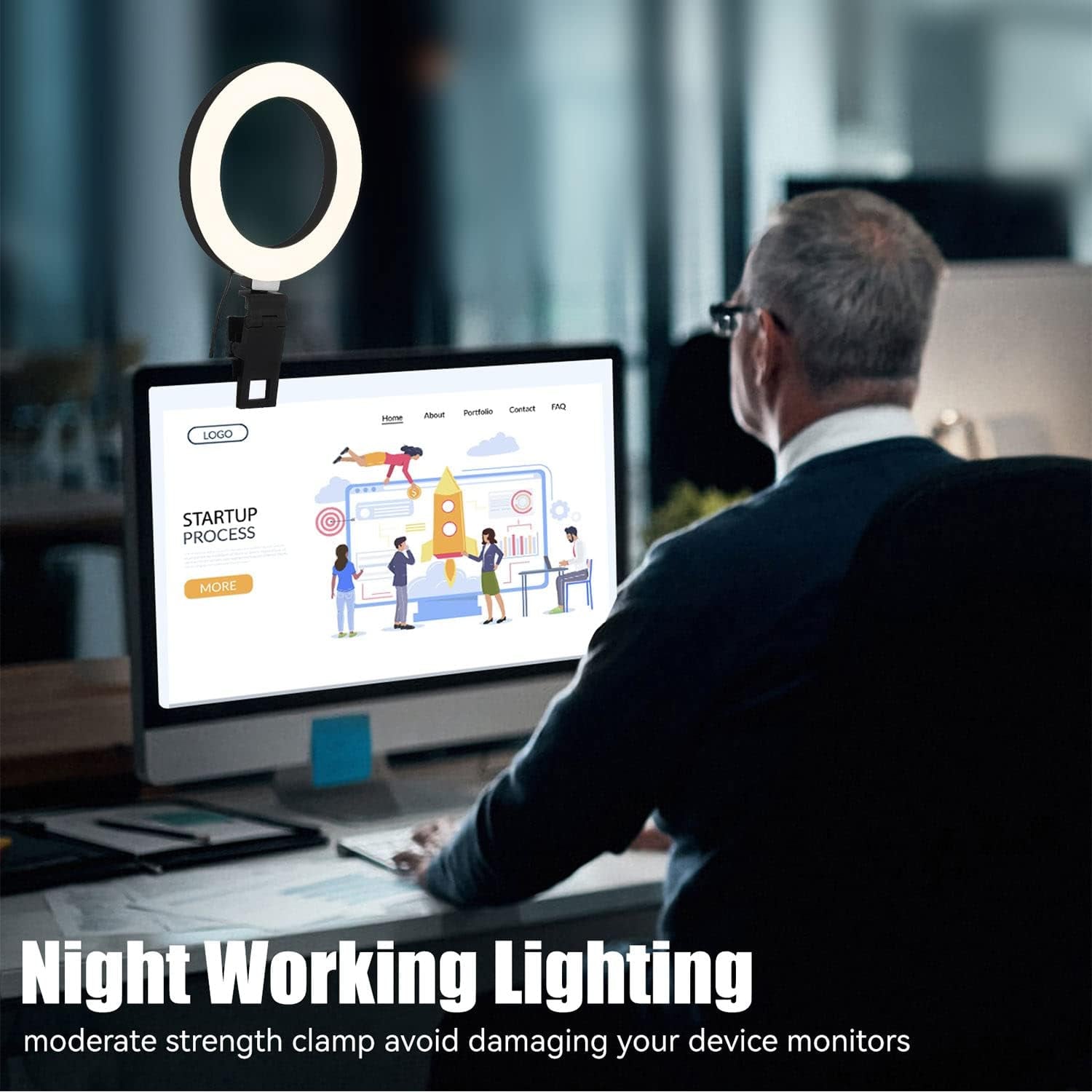 Selfie Ring Light with Tripod Stand for Zoom Meeting, Dimmable Desktop LED Clip on Video Light, 6.3'' Lighting Kit Gifts for Live Streaming/Laptop Video Conference/Makeup/Vlog/Youtube/Tiktok  Whellen   