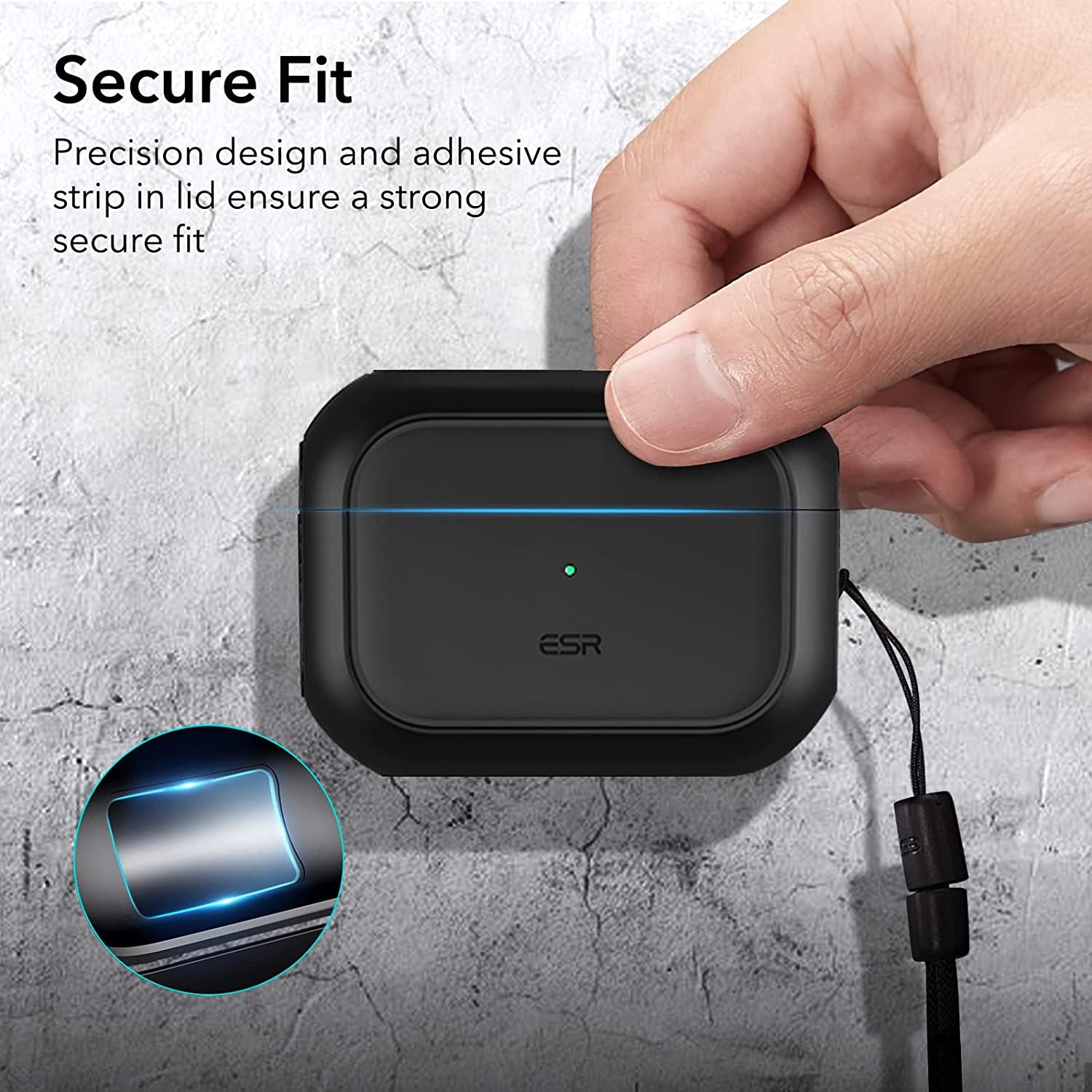 ESR Airpod Pro Case Cover with Halolock, Compatible with Airpods Pro 2Nd Generation/1St Generation (2022/2019), Magsafe Ready, Full Drop Protection for Airpods Pro 2, Orbit Hybrid Series, Black  Electronic Silk Road Corp   