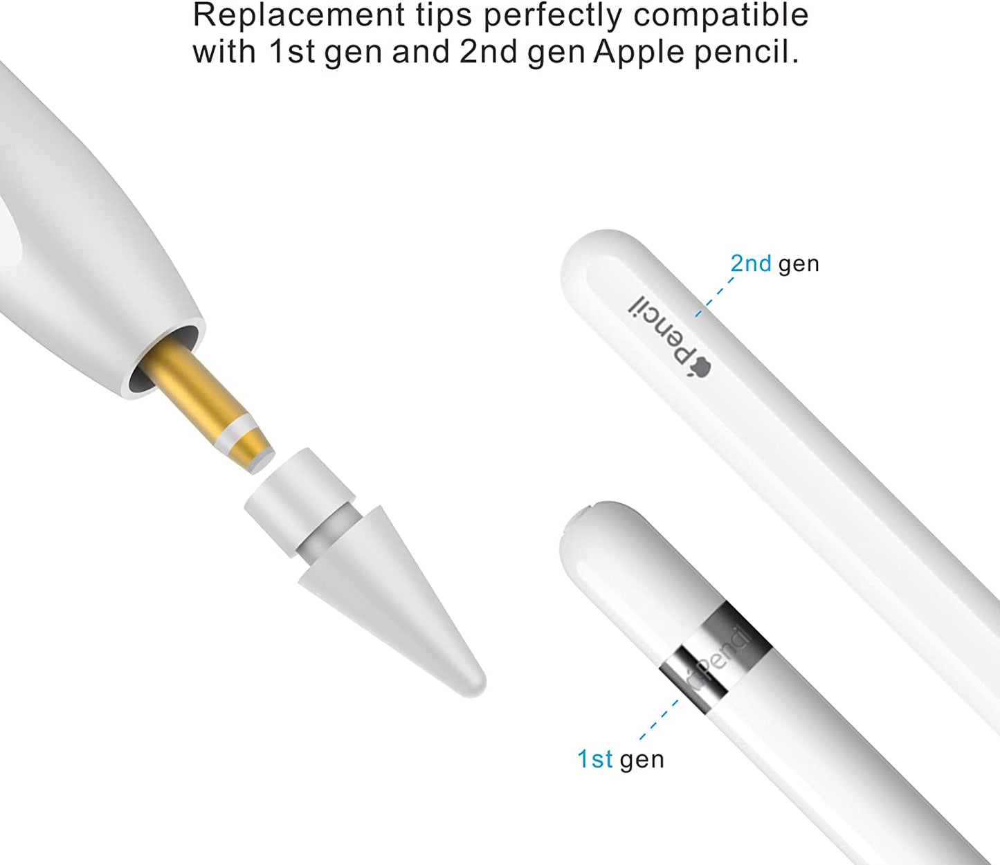 Replacement Tips for Apple Pencil 2Nd Generation & Apple Pencil 1St Generation (6 Pack)  PERMARK   