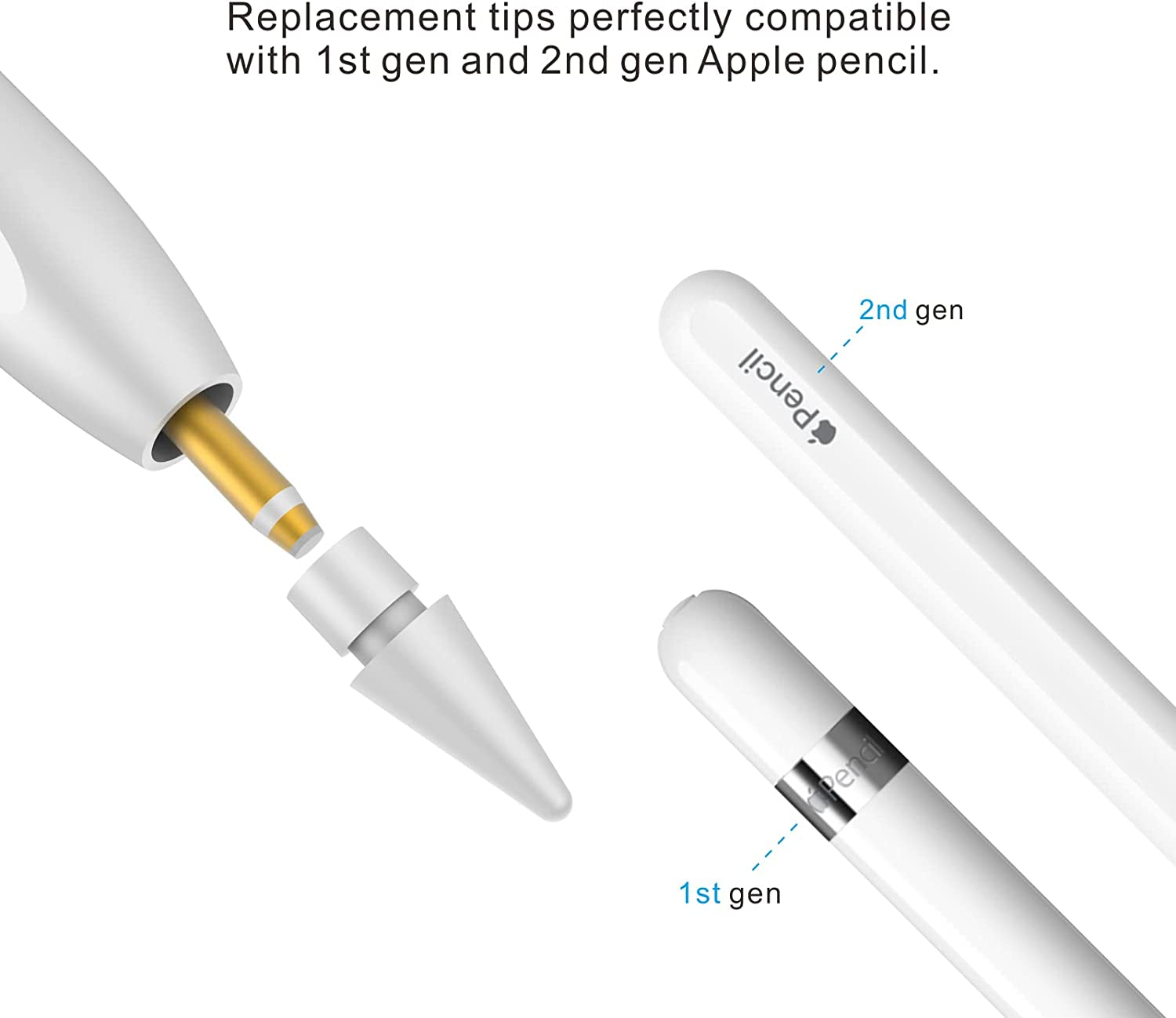 Replacement Tips for Apple Pencil 2Nd Generation & Apple Pencil 1St Generation (6 Pack)  PERMARK   