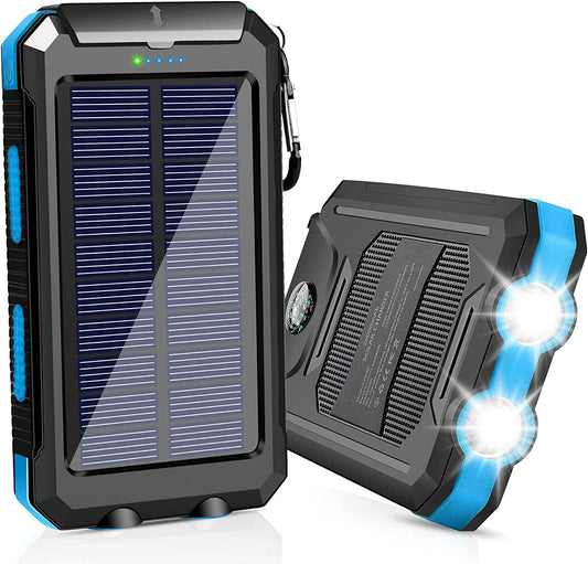 Solar Charger,20000Mah Portable Solar Power Bank,Waterproof External Backup Battery Power Pack Charger with 2 USB/LED Flashlights Compatible with Iphone,Tablet,Android,Suitable for Outdoor Camping  Shenzhen Fashiontec Technology Co., Ltd   