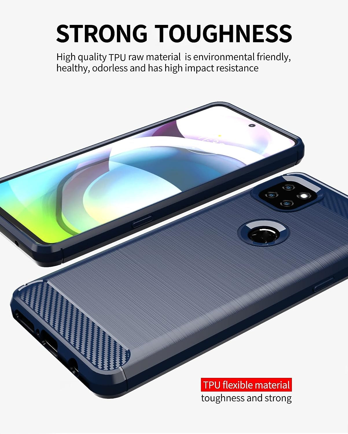 M MAIKEZI for Moto One 5G Ace Case,Motorola One 5G Ace Case with HD Screen Protector, Soft TPU Slim Fashion Non-Slip Protective Phone Case Cover for Motorola Moto One 5G UW Ace (Red Brushed TPU)  JINZHI Inc   