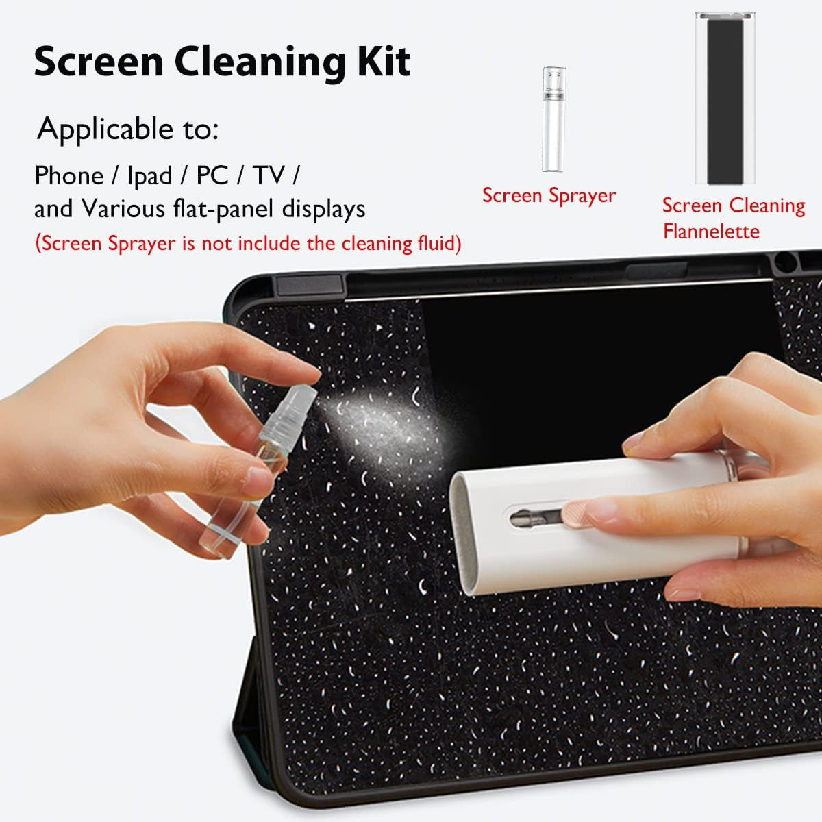 7 in 1 Electronic Cleaner Kit, Multifunction Keyboard Brush, Portable Computer Cleaner Kit with 3 in 1 Airpods Cleaner Pen, Keyboard Brush, Keycap Buckle, Spray Bottle and Screen Cleaning Flannelette  Shapelocker   