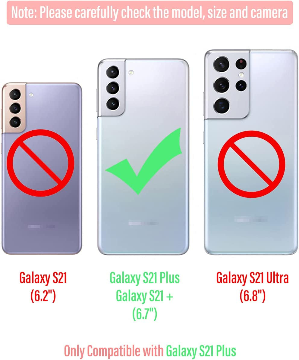 Kumwum Armor Phone Case for Samsung Galaxy S21 plus Military Grade Drop Protection Cover S21Plus 5G Heavy Duty Hybrid Metal Bumper Built-In Silicone Shockproof Dustproof - Black + Red  KumWum   