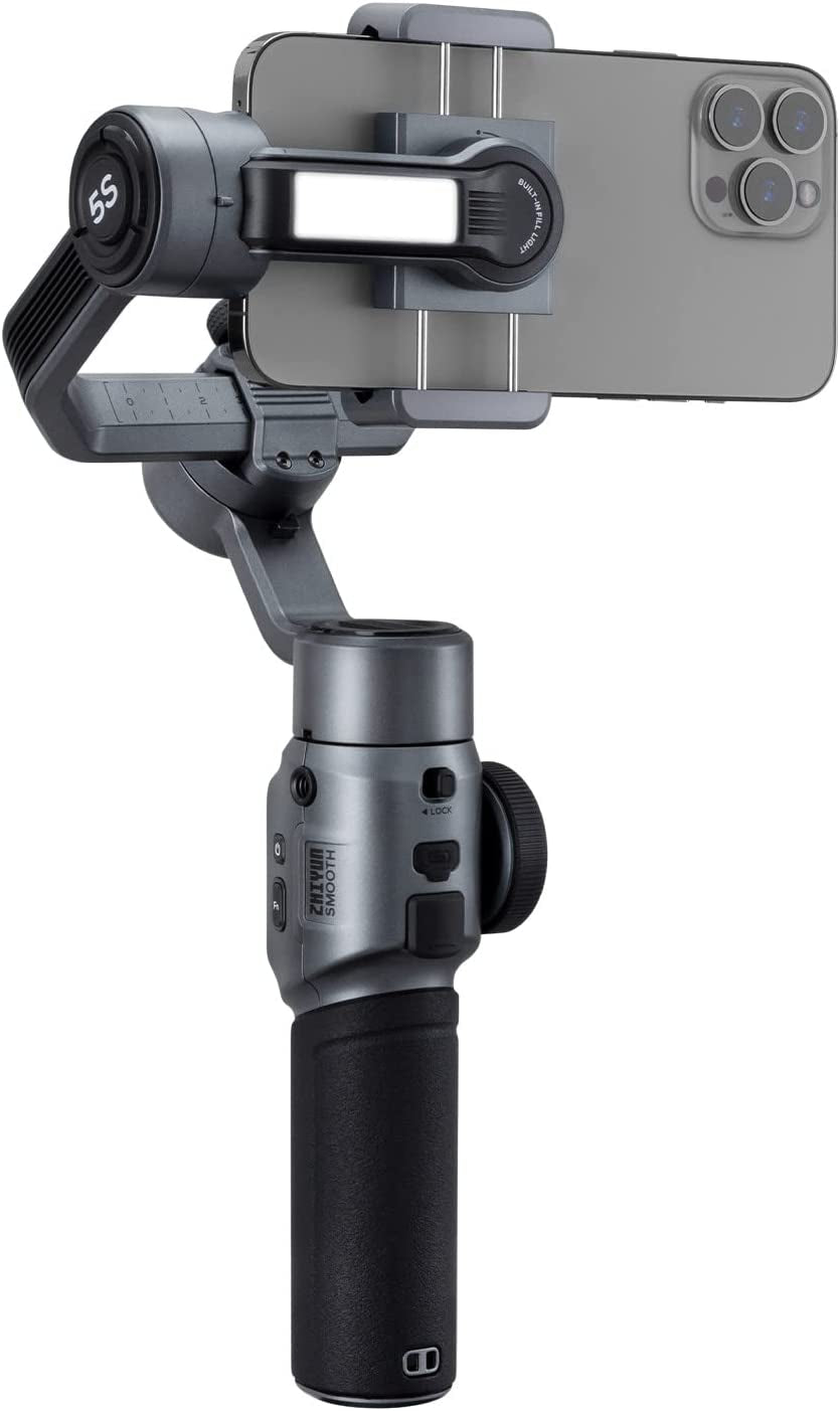 Zhiyun Smooth 5S Combo Zhiyun Smooth 5 Upgrade Vesion with Magnetic Fill Light Gimbal Stabilizer for Smartphone,3-Axis Phone Gimbal for Iphone 14 13 12 11 Pro Max SE2 XS XR X 8 plus Android Cell Phone  zhi yun   