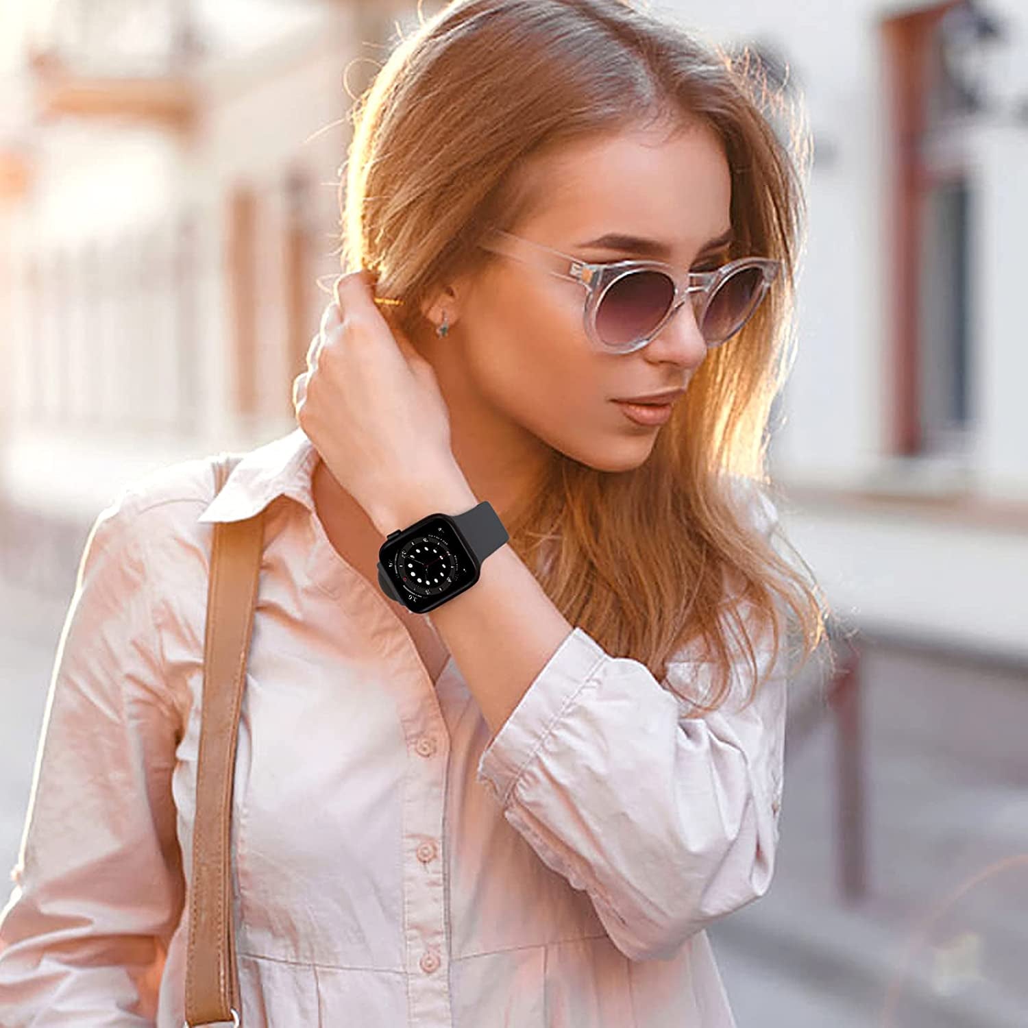 OUHENG 2 Pack Sport Band Compatible with Apple Watch Band 49Mm 45Mm 44Mm 42Mm, Soft Silicone Band Strap for Iwatch Ultra Series 8/7/6/5/4/3/2/1/SE2/SE (Black/Dark Gray, 49Mm 45Mm 44Mm 42Mm)  OUHENG   