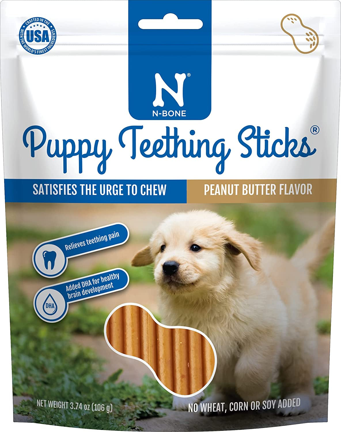 N-Bone Puppy Teething Treats,Chicken, 3.74 Oz (111150)  N-Bone Peanut Butter 3.74 Ounce (Pack Of 1) 