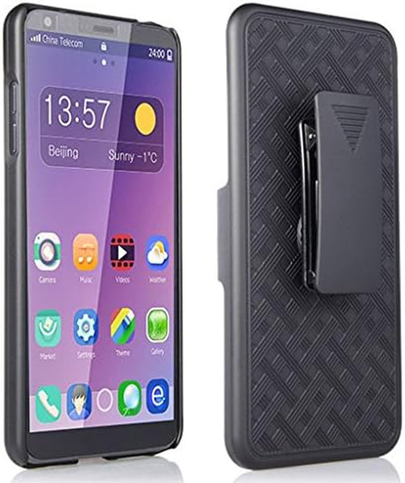 Case with Clip for LG G6, Nakedcellphone Black Kickstand Cover and Belt Hip Holster Combo for LG G6 Phone (LG VS988, LS993, H872, H870, H871, H872)  Nakedcellphone   