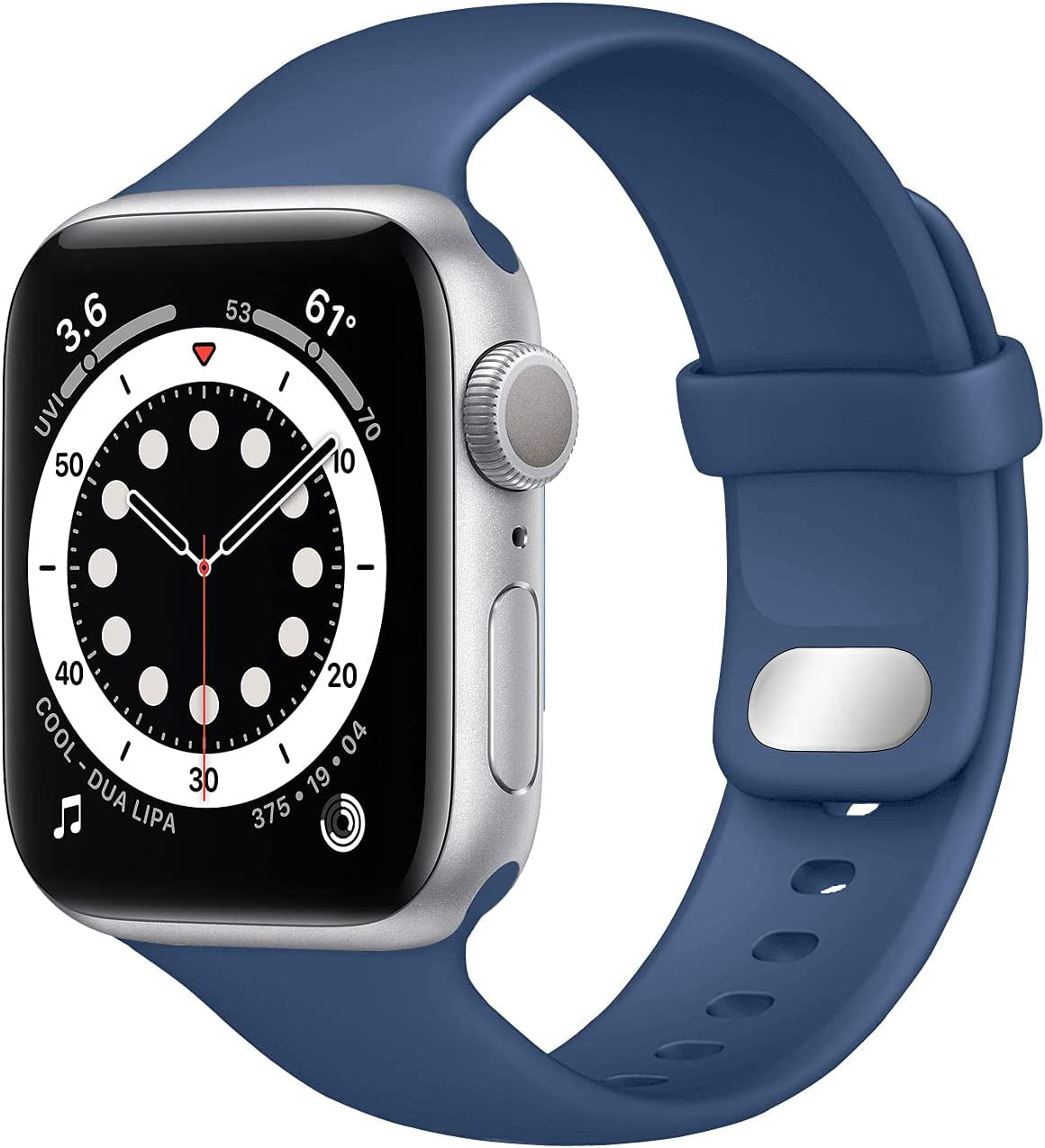 NUKELOLO Sport Band Compatible with Apple Watch Bands 38Mm 41Mm 40Mm 45Mm 44Mm 42Mm, Soft Silicone Replacement Strap Compatible for Iwatch Series SE 7 6 5 4 3 2 1 Women Men  NUKELOLO Deep-Navy 38mm/40mm/41mm 