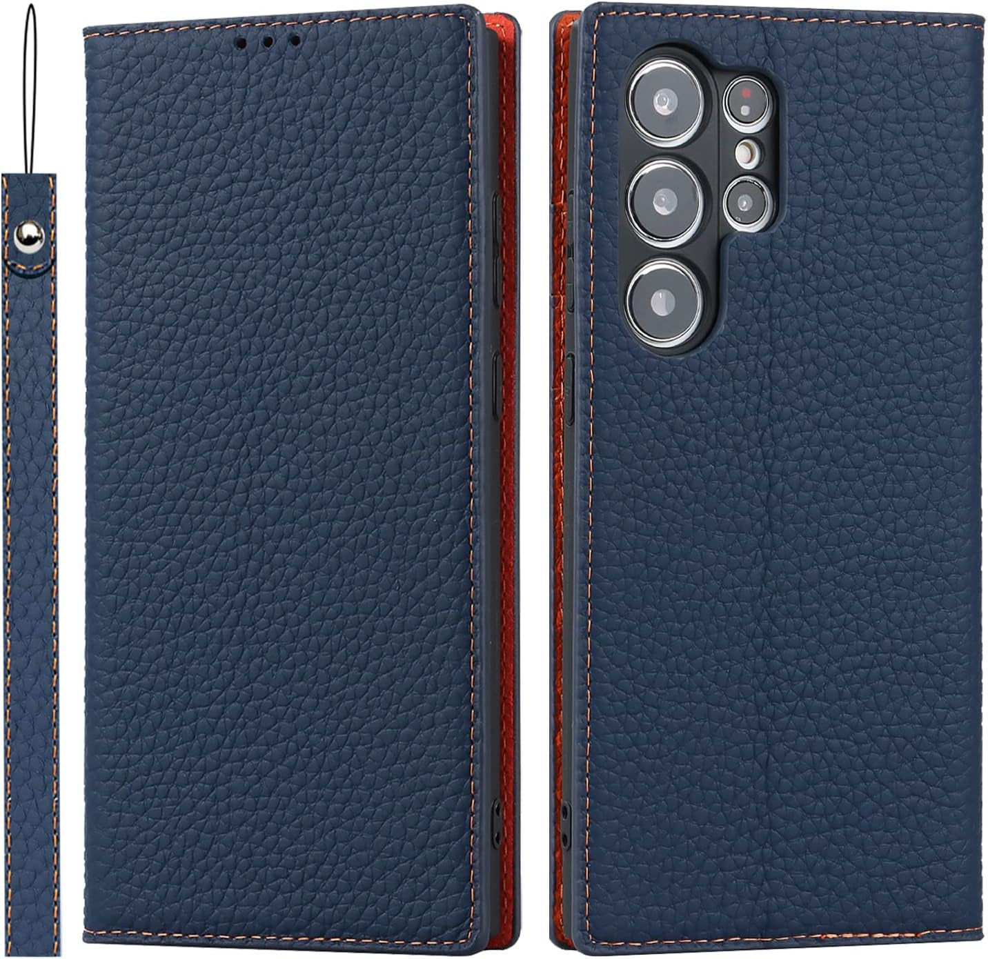 Ｈａｖａｙａ Samsung Galaxy S23 Ultra Case Wallet Magsafe Compatible,Samsung Galaxy S23 Ultra Wallet Case with Card Holder，Magnetic Detachable Flip Cover for Women Men Mujer-Black  Ｈａｖａｙａ Dark Blue Samsung Galaxy S23Ultra 