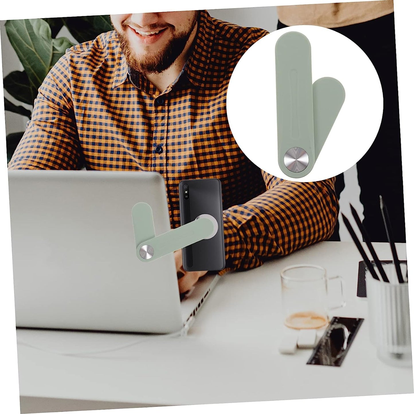 Baluue 5Pcs Expand Mobile Phone Bracket Hands Free Phone Holder Cell Phone Stand for Desk Monitor Stand Magnetic Cell Phone Mount Laptop Phone Holder Magnetic Mobile Laptop Stand Tablet  Baluue   