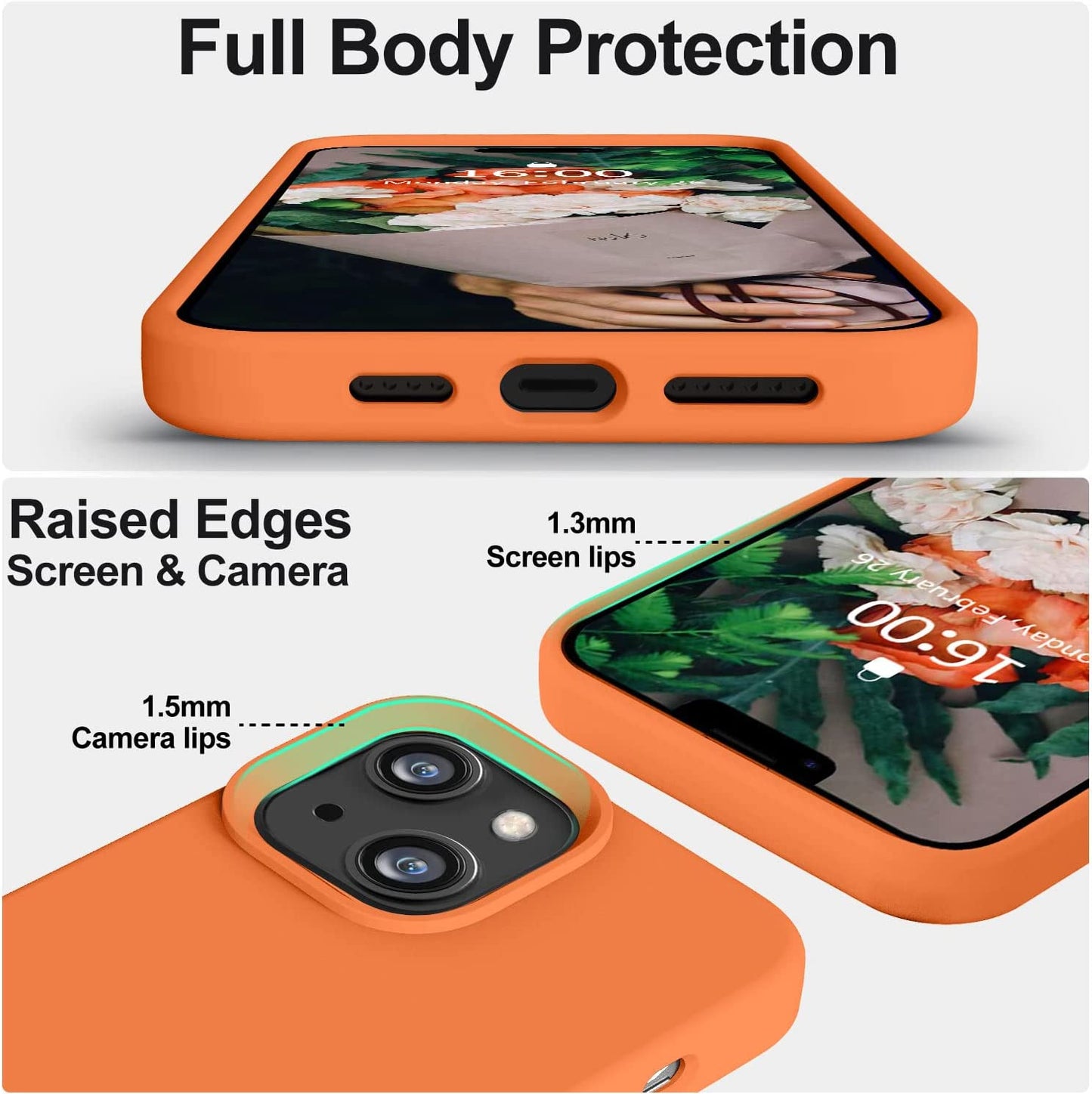 Vooii Compatible with Iphone 14 Case,[Silky Touch Premium Liquid Silicone] [Soft Anti-Scratch Microfiber Lining], Ultra Slim Shockproof Protective Case for Iphone 14 - Bright Orange  Vooii   