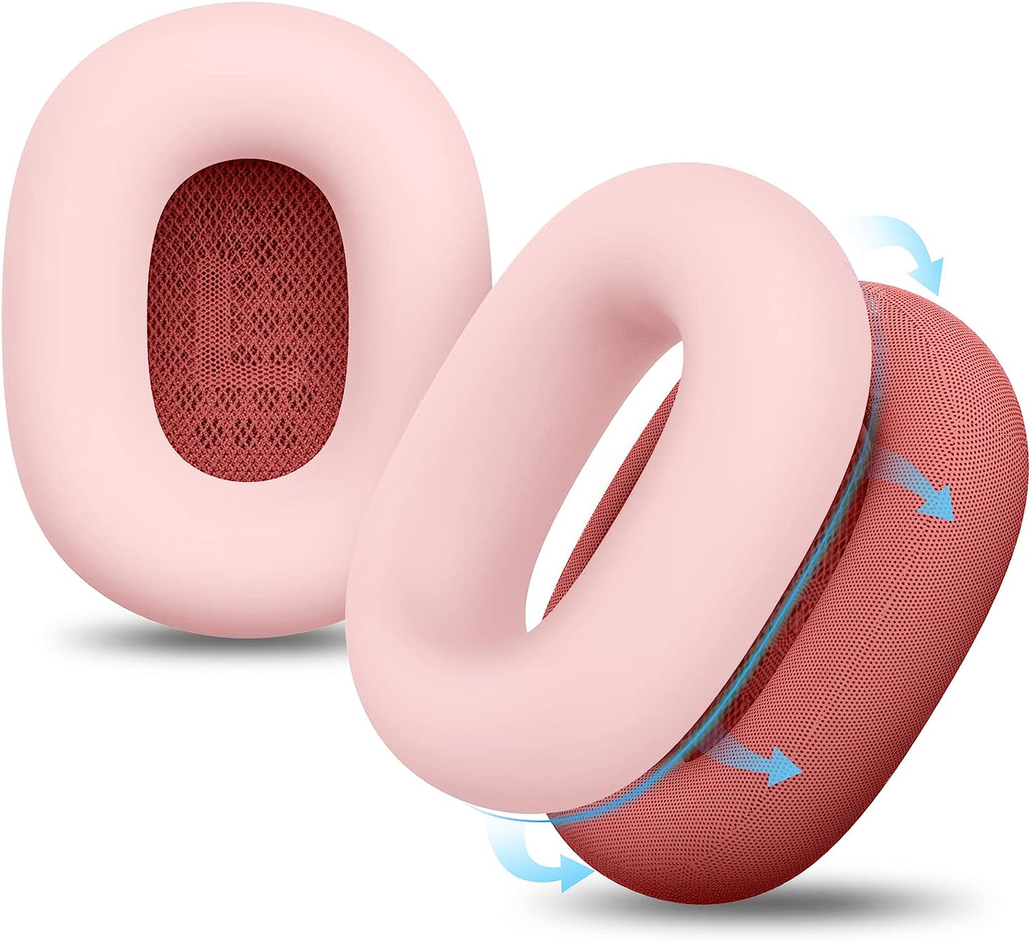 Linsaner Case Compatible for Airpods Max Earpads, Earcup Cover Protector, Silicone Earphone Protective Earpad Cover Accessories for Airpod Max Headphones Ear Pads, White  Linsaner Pink  