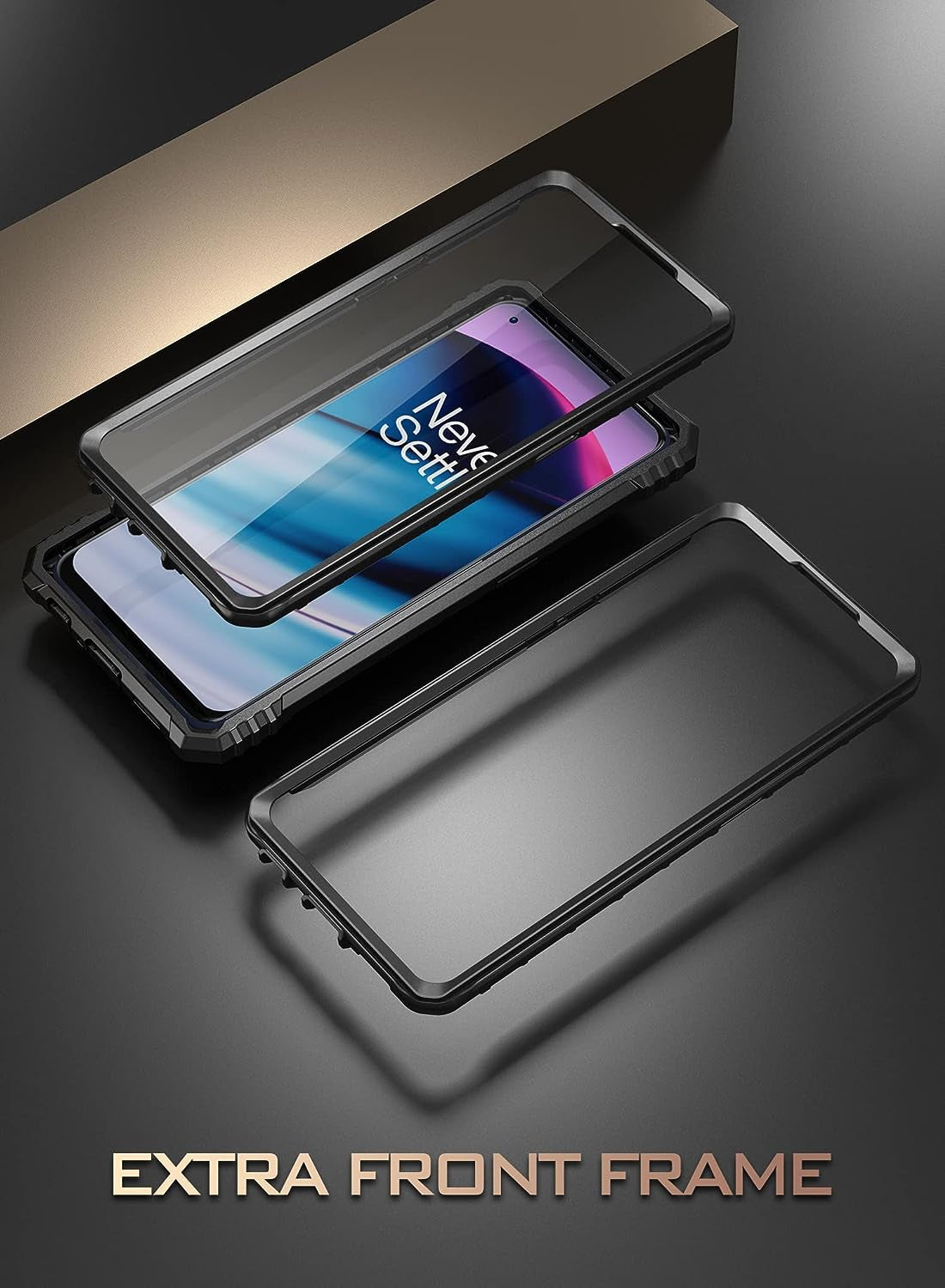 Poetic Revolution Series Case for Oneplus Nord N20 5G, [6FT Mil-Grade Drop Tested], Full-Body Rugged Dual-Layer Shockproof Protective Cover with Kickstand and Built-In-Screen Protector, Black  Poetic   