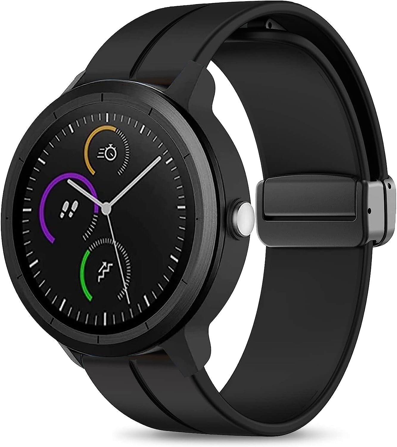 Mackpoimer Magnetic Bands for Garmin Venu/Vivoactive 3 Watch Band, 20Mm Silicone Wristband with Adjustable Magnetic Folding Buckle for Garmin Venu Sq, Vivoactive 3 Music, Forerunner 645/245 Music  MAKCPOIMER   