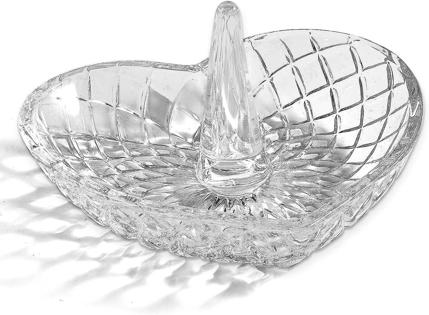 Stephanie Imports White Ceramic Middle Finger Jewelry Ring Dish Tray  Stephanie Imports Heart Shaped Glass  