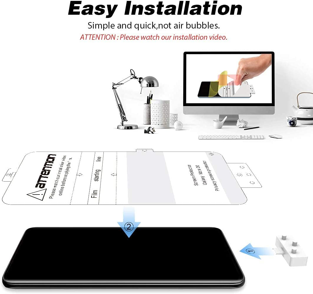 TOCOL 4 Pack for Samsung Galaxy Note 20 Ultra - 2 Pack Privacy Flexible Soft TPU Film Screen Protector [Anti-Peeping] and 2 Pack Camera Lens Protector Works with Fingerprint Sensor  TOCOL   