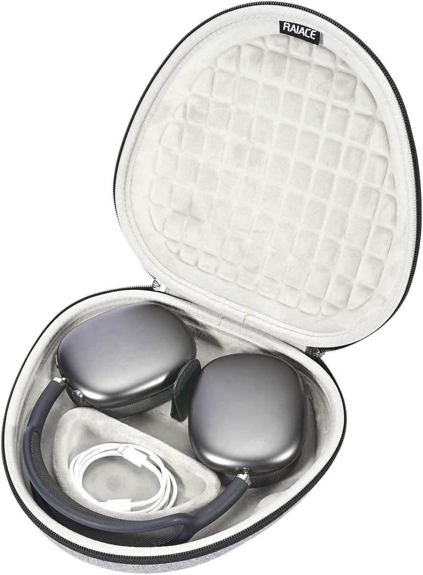 Hard Travel Carrying Case for Apple Airpods Max Headphone and It'S Accessories, Protective Storage Bag - Grey (Grey Lining)  RAIACE   